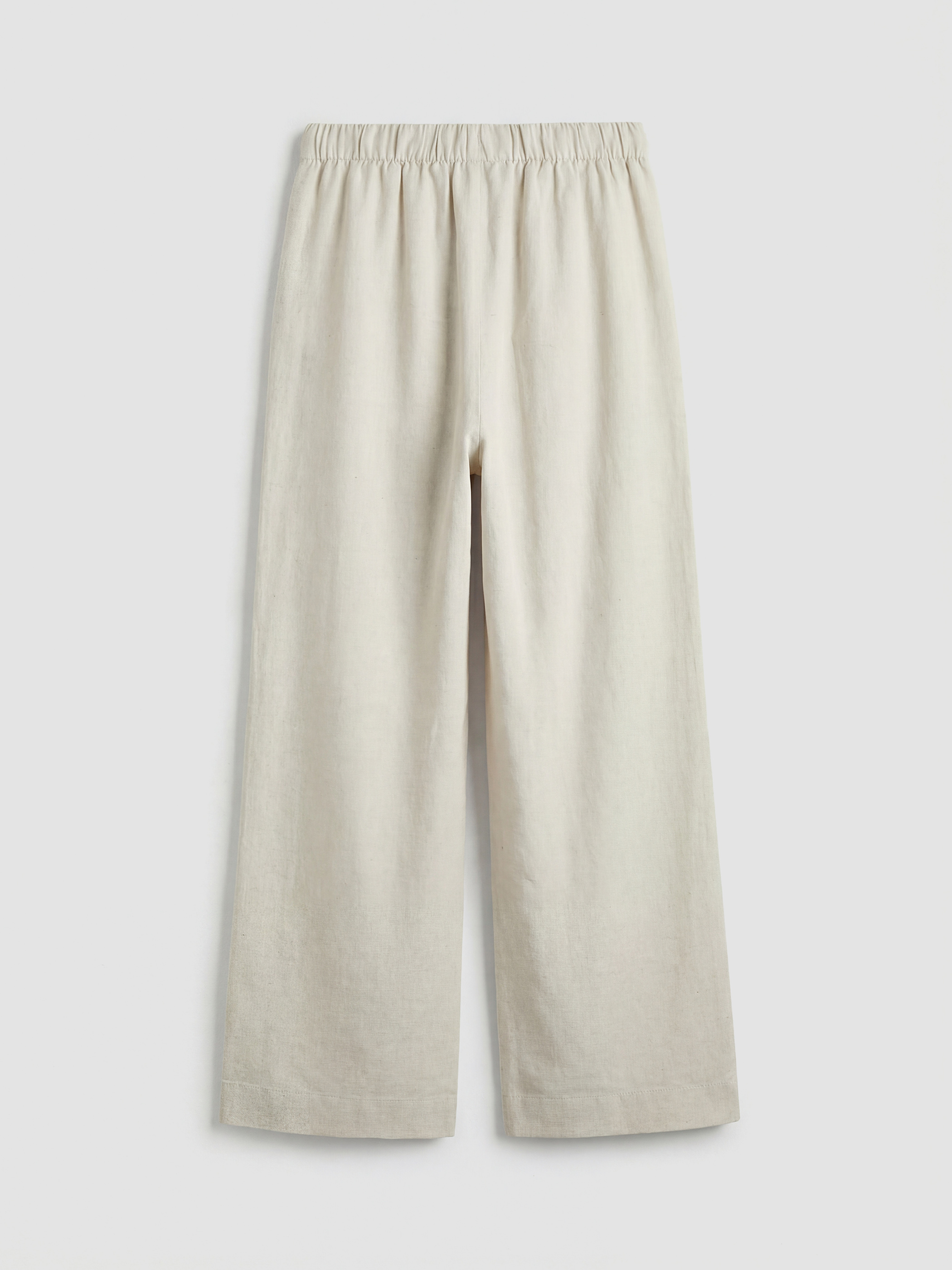 ელასტიური წელის ლინენის ნაზავის ქალის შარვალი-4