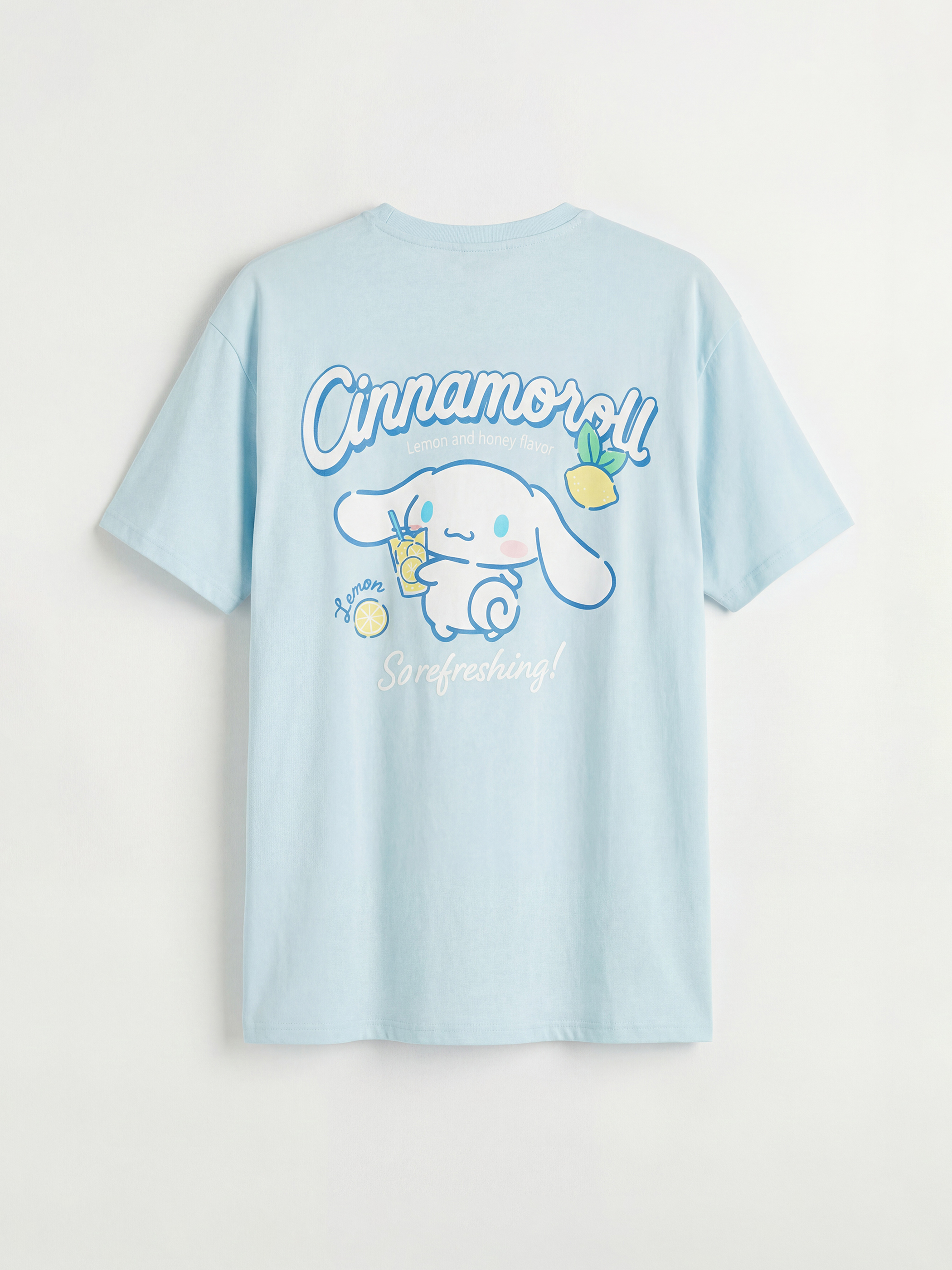 Μπλουζάκι με στάμπα Cinnamoroll, φαρδιά γραμμή, για γυναίκες-4