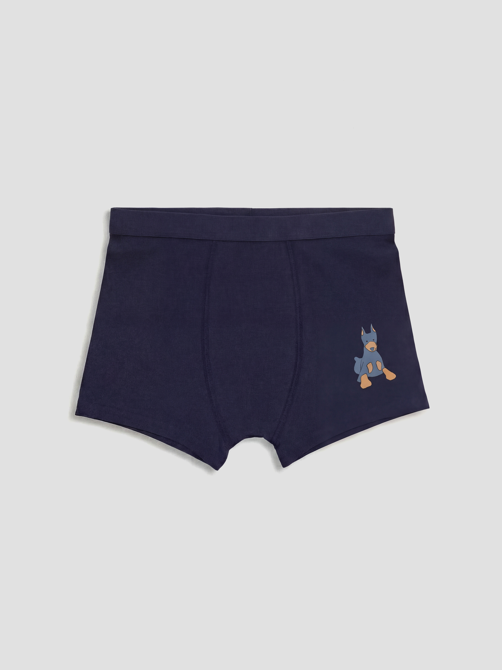 Lacivert Baskılı Erkek Çocuk Boxer 3'lü-4