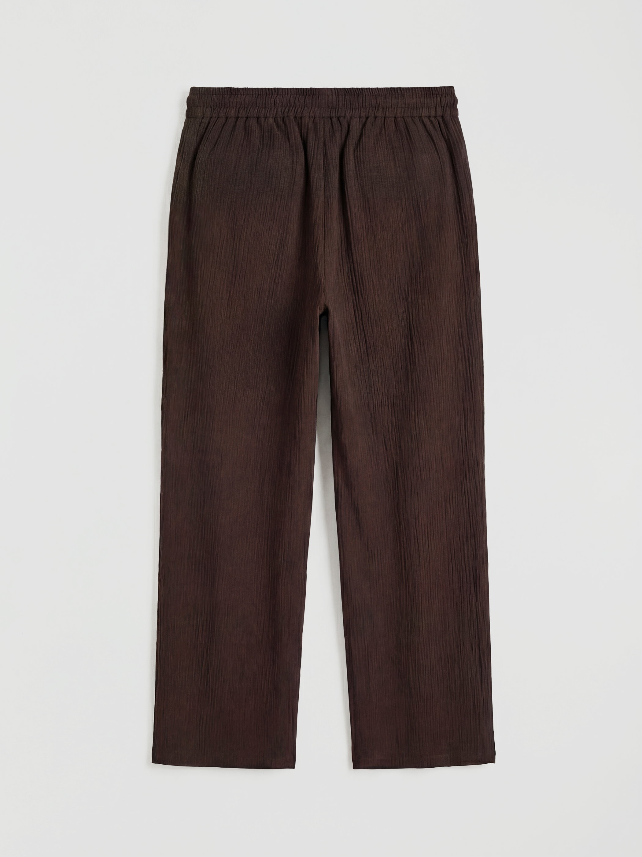 Kahverengi Beli Lastikli Dokulu Kadın Pantolon-1