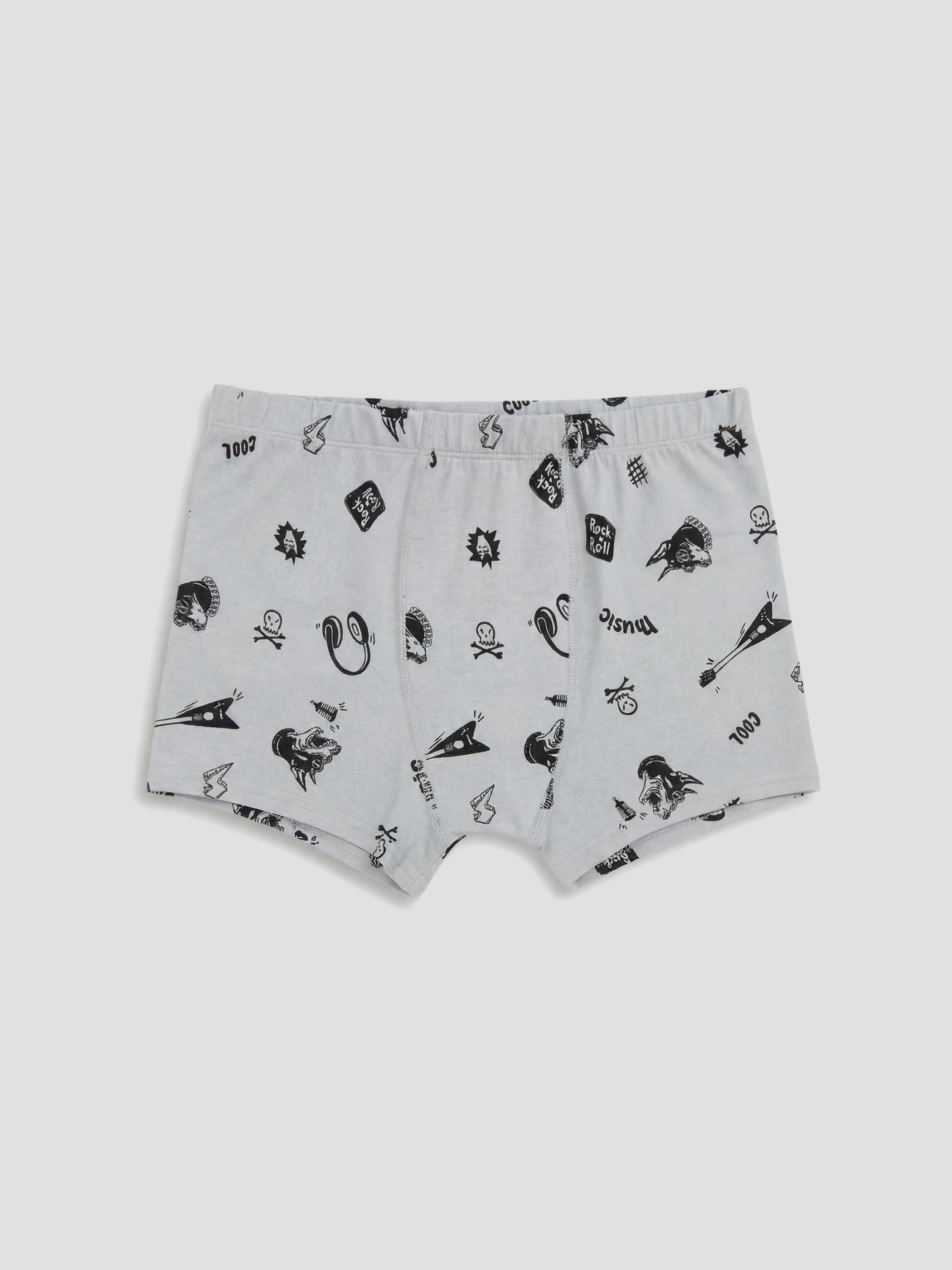 Gri Erkek Çocuk Baskılı Boxer 3'lü-2