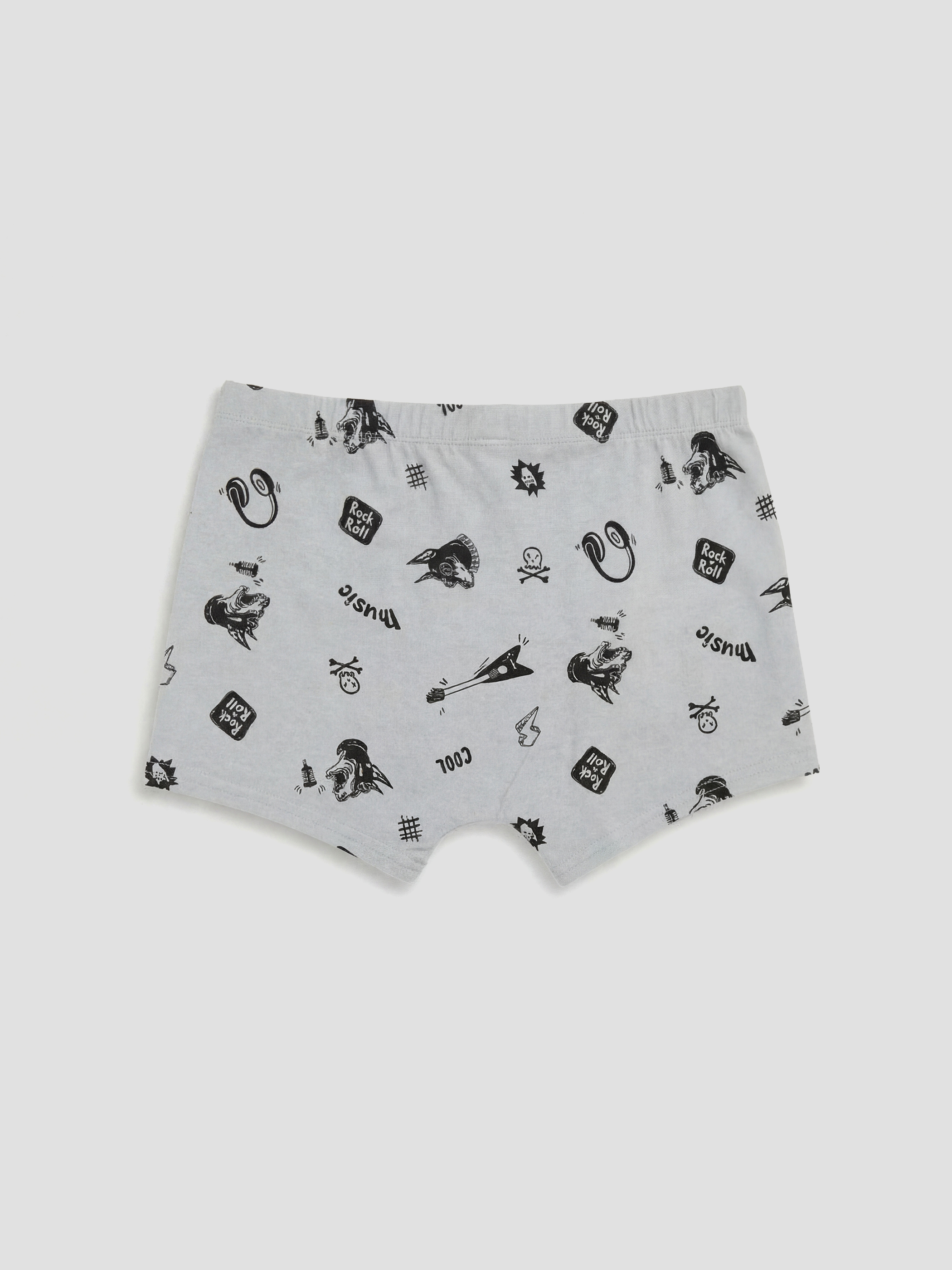 Gri Erkek Çocuk Baskılı Boxer 3'lü-3