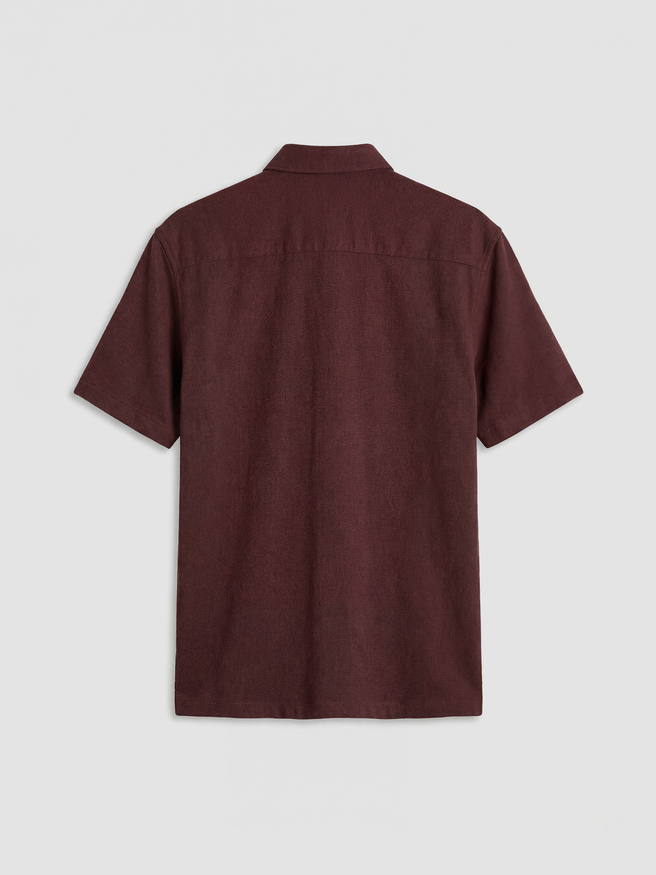 Mürdüm Standart Kalıp Erkek Dokulu Gömlek-5