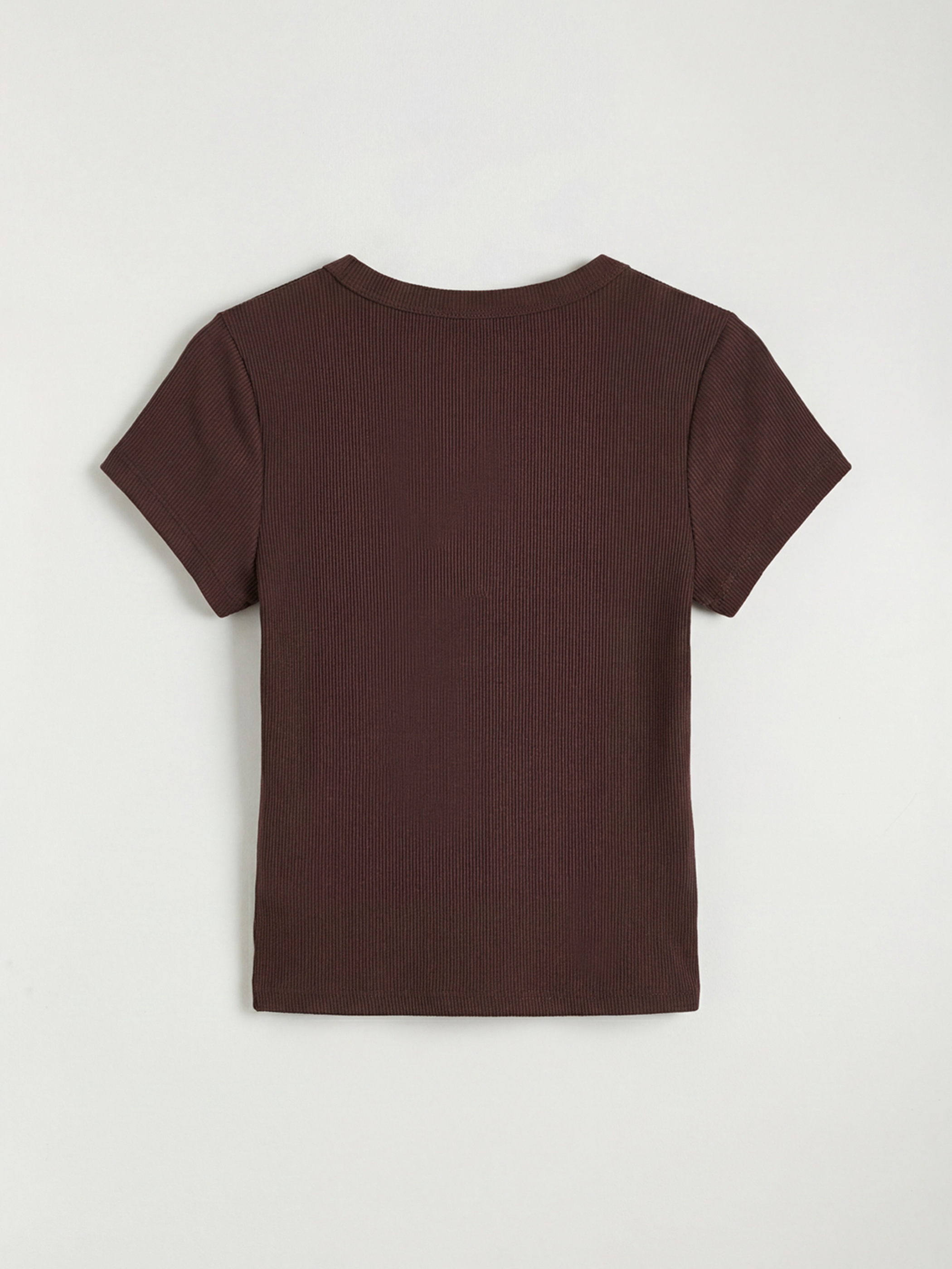 U Neck Ribbed Women's Crop Top-4