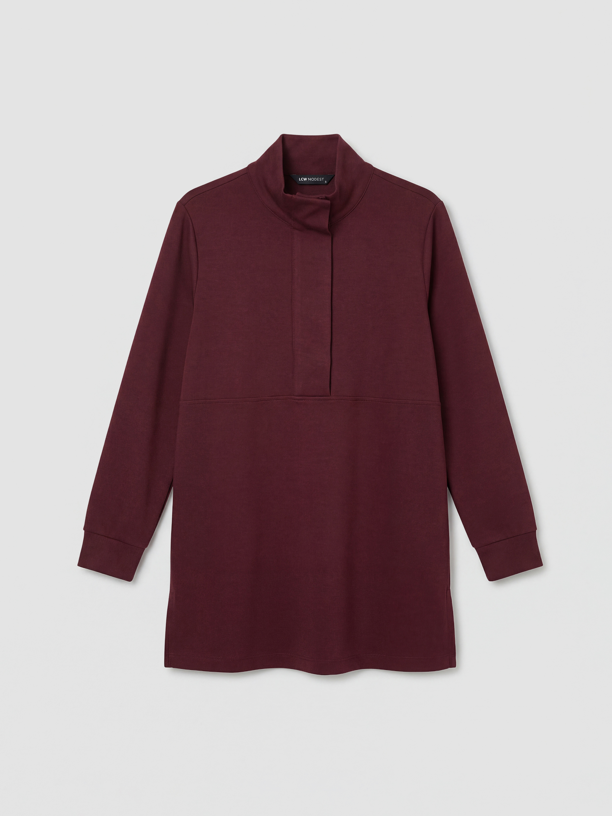 LCW Modest Dik Yaka Soft Touch Kadın Sweatshirt Tunik - S6GA69Z8-HEN