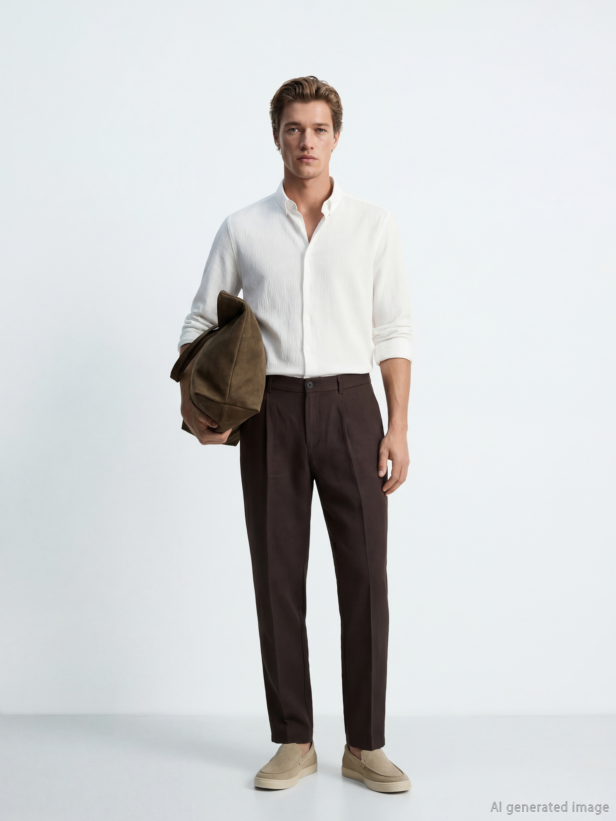 SOUTHBLUE Regular Fit Pleated Men's Trousers