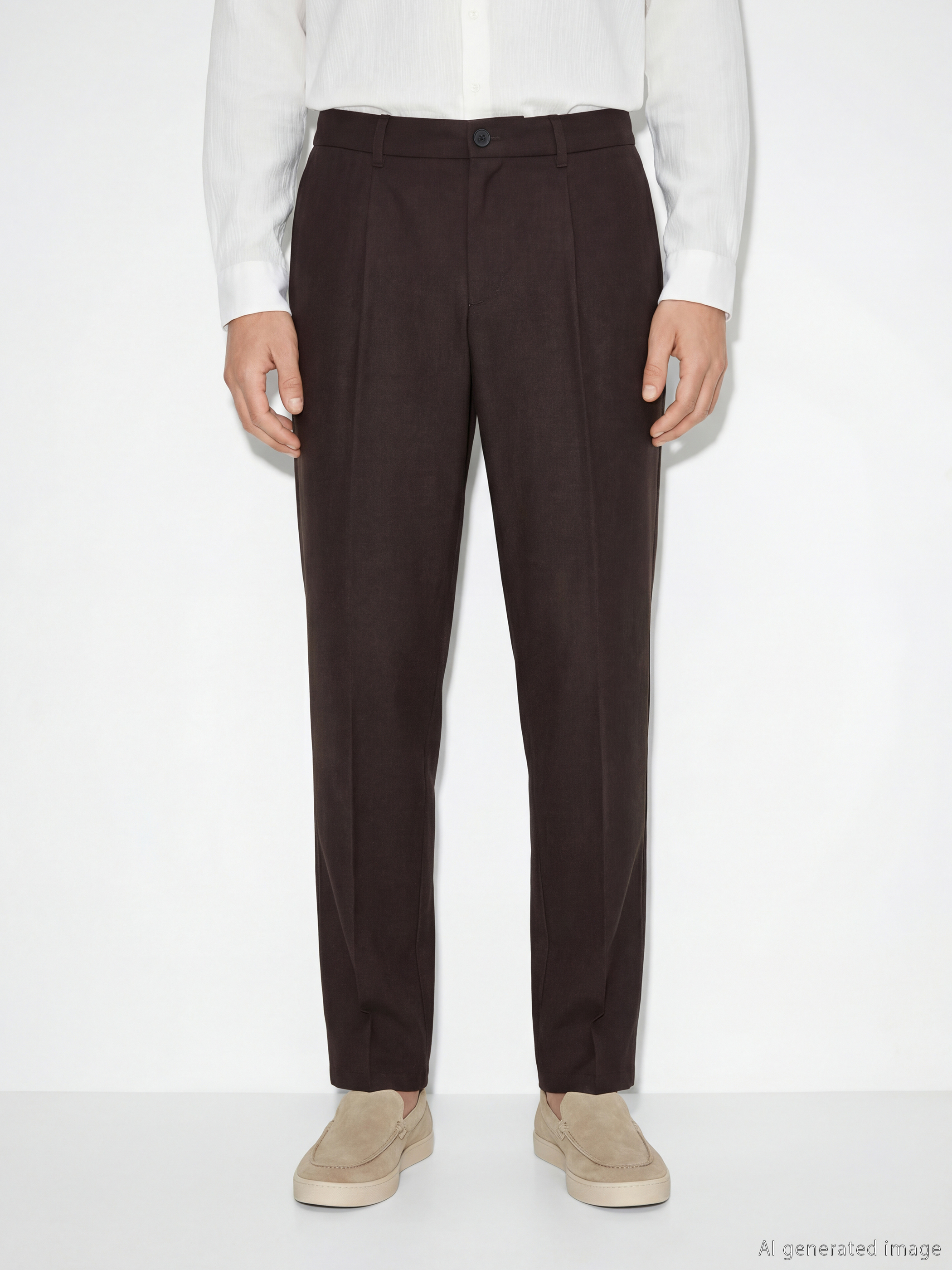 Regular Fit Pleated Men's Trousers-1
