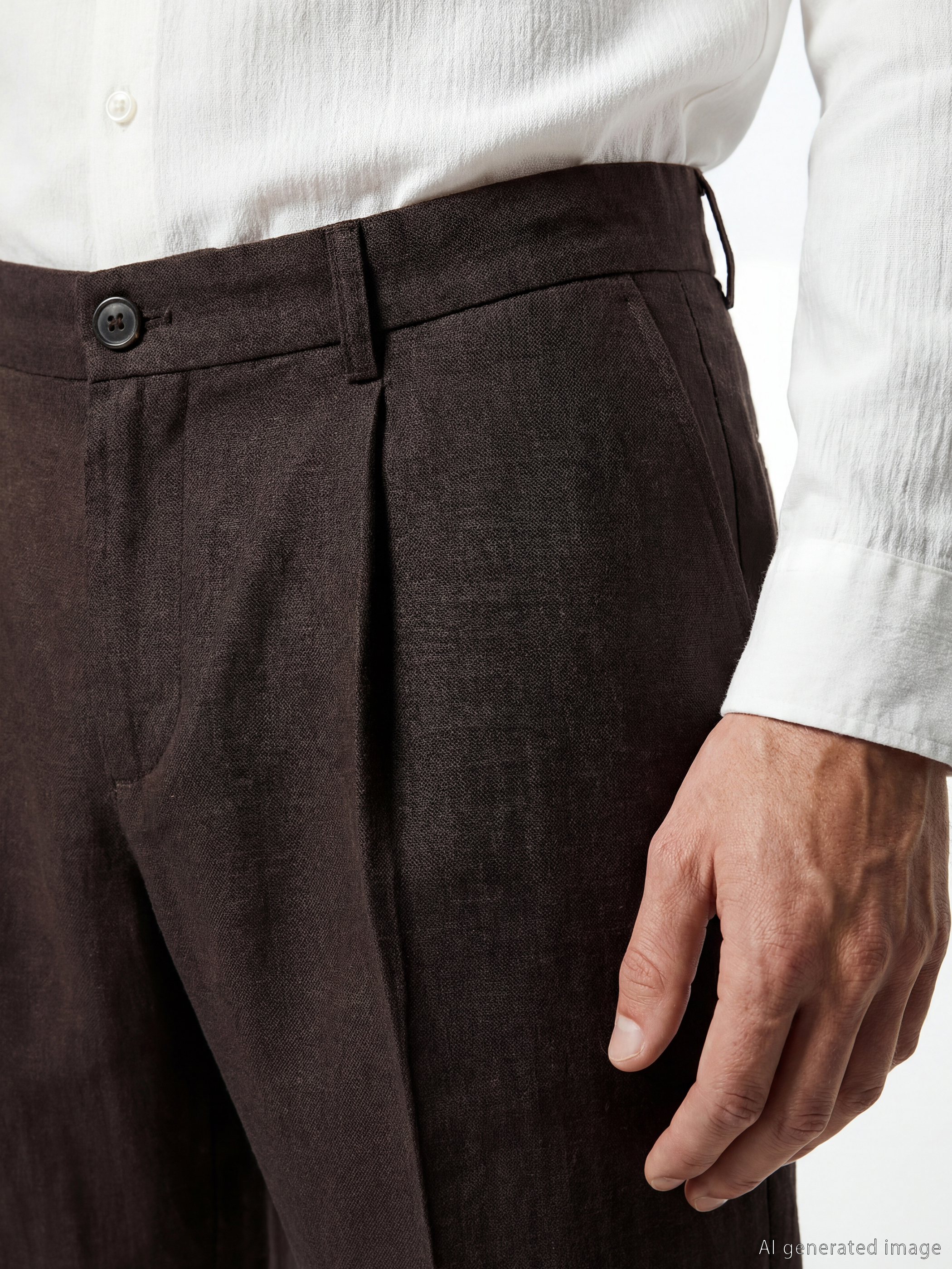 Regular Fit Pleated Men's Trousers-2