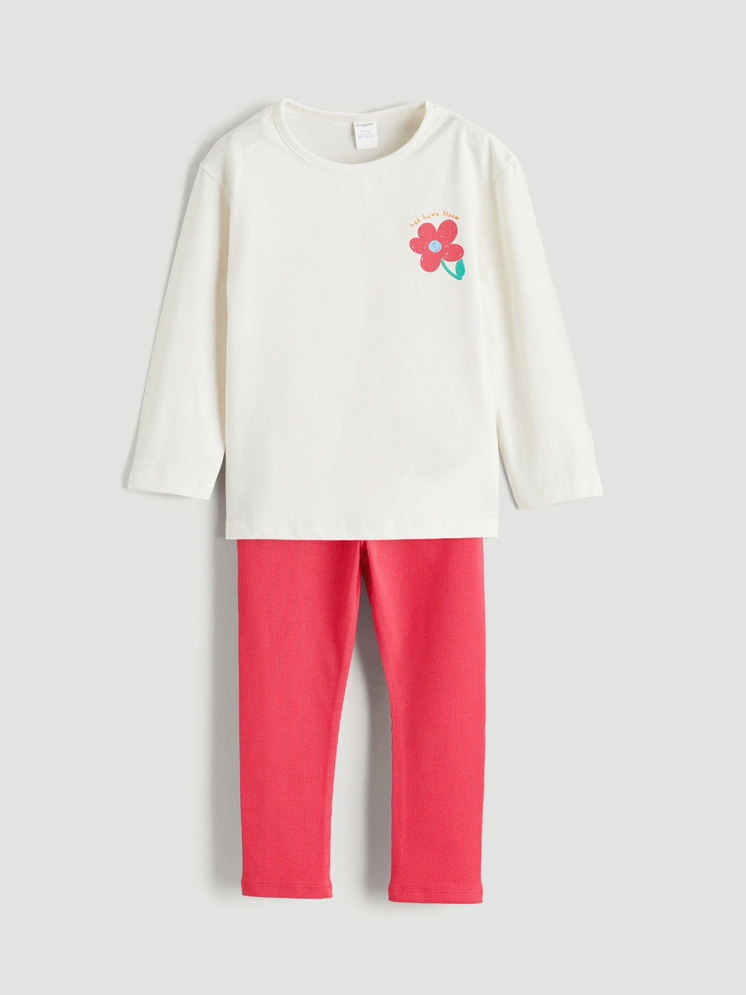 Girls' Floral Print T-Shirt and Leggings-1