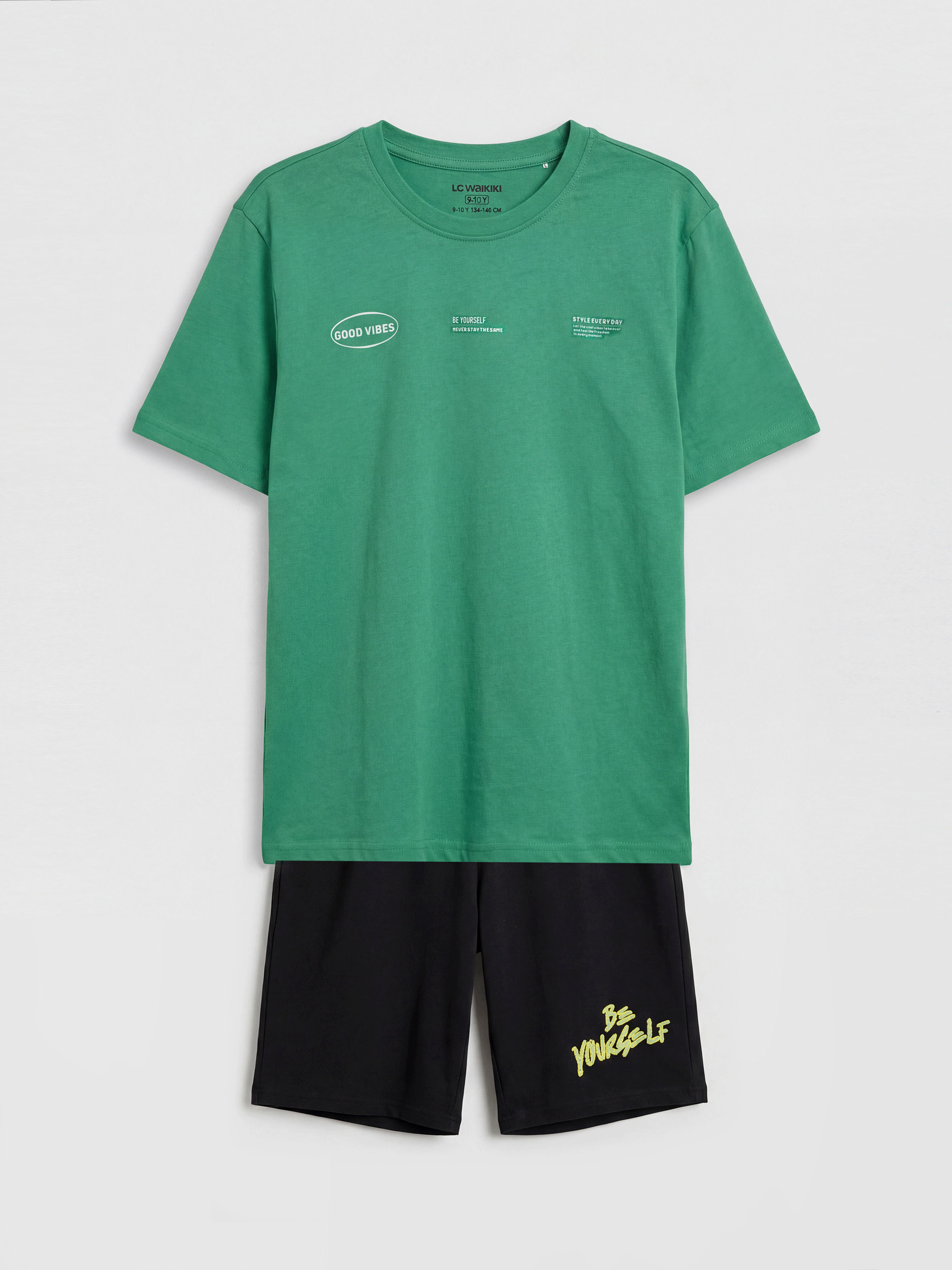 LCW Kids Boy GREEN Shortie Pyjama Set - S6GE02Z4-GKC