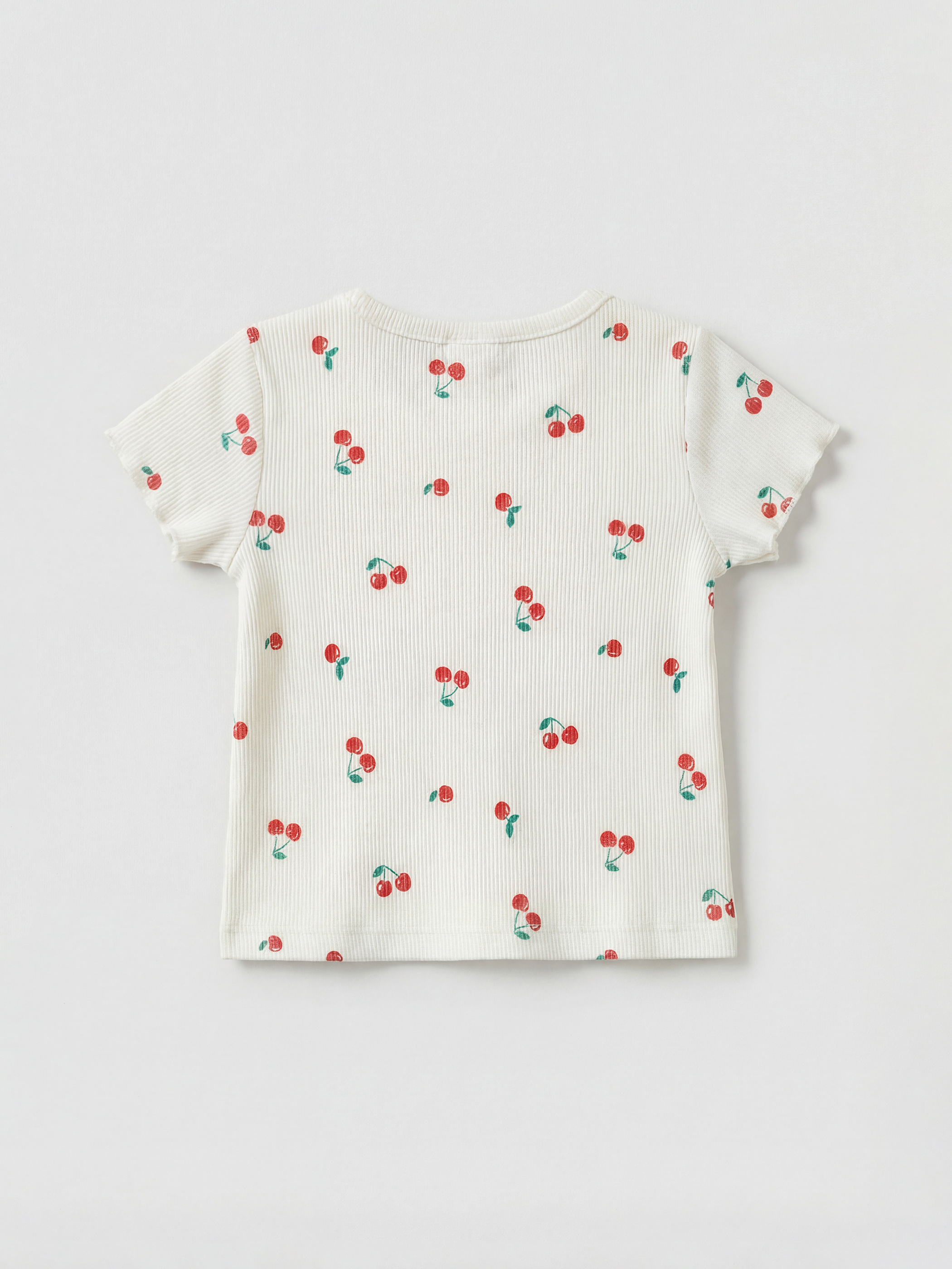 Cherry-Print Baby Girl Blouse and Shorts Set-2