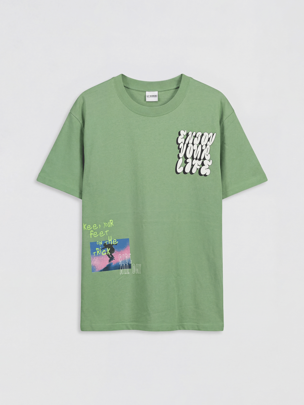 LCW Kids Tricou băieți imprimat cu guler rotund