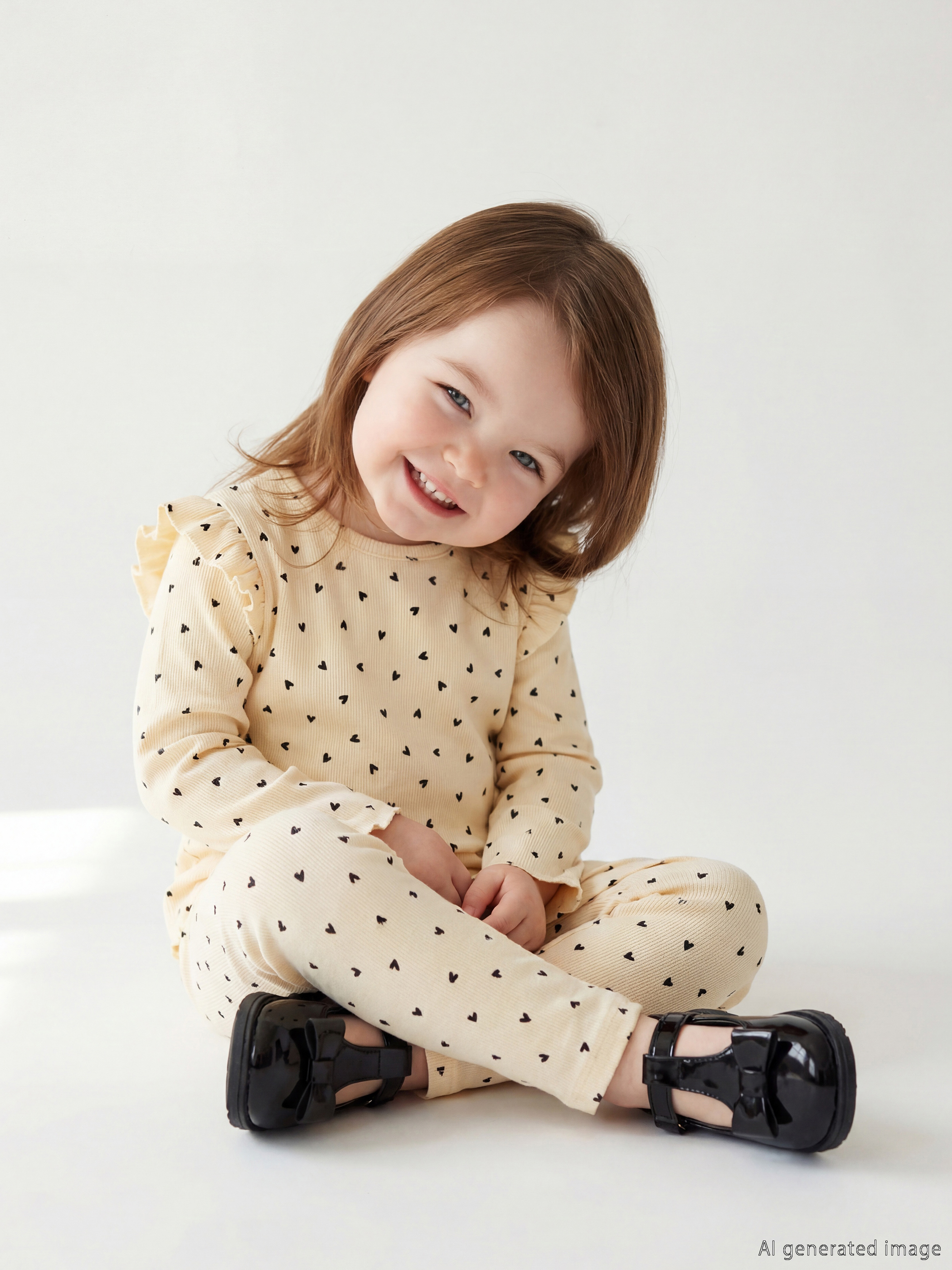 LCW baby Kalp Desenli Kız Bebek Tişört ve Eşofman Altı - S6GJ12Z1-LUG