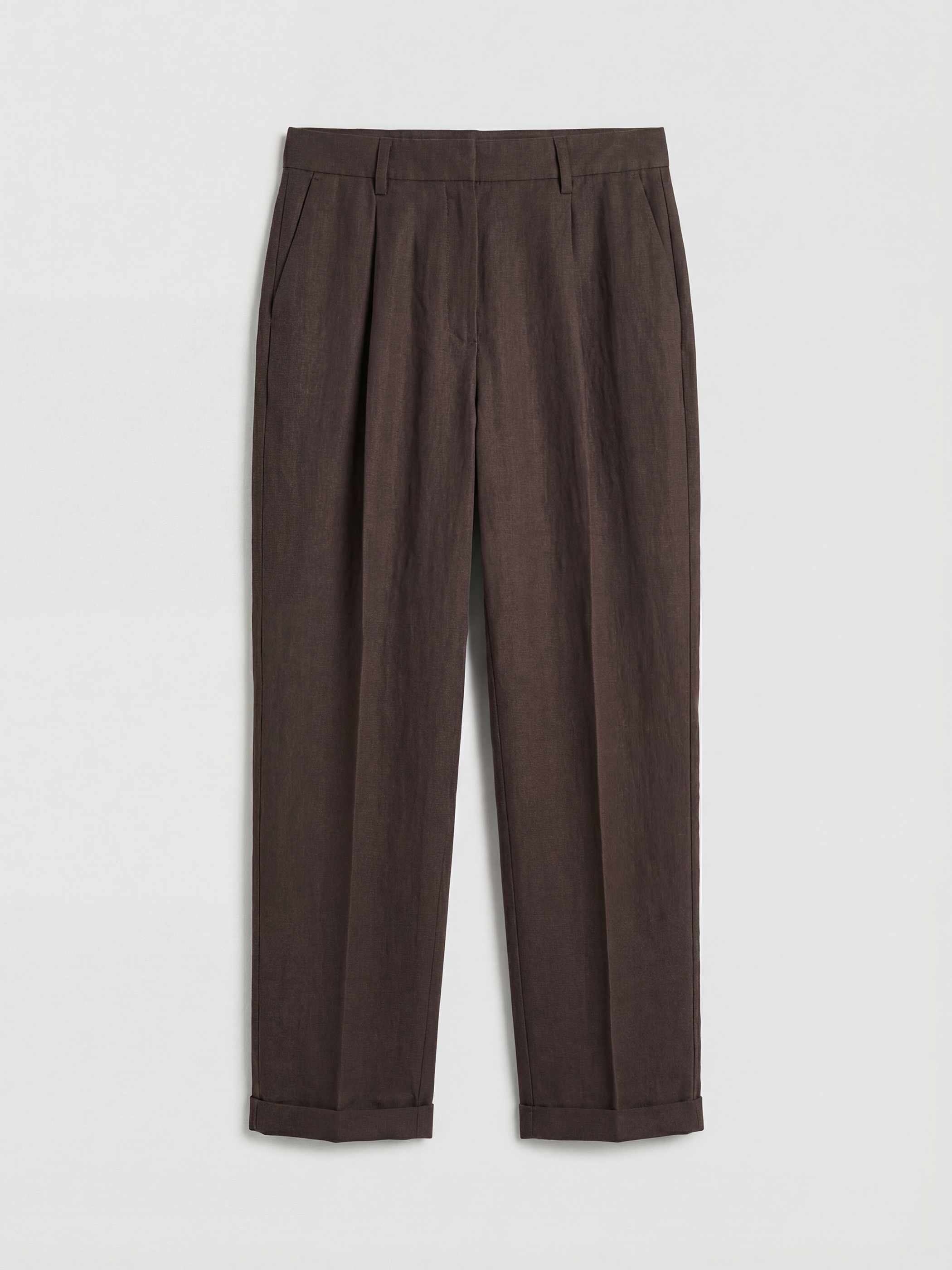 Woman BROWN Formal Dress Trousers-4