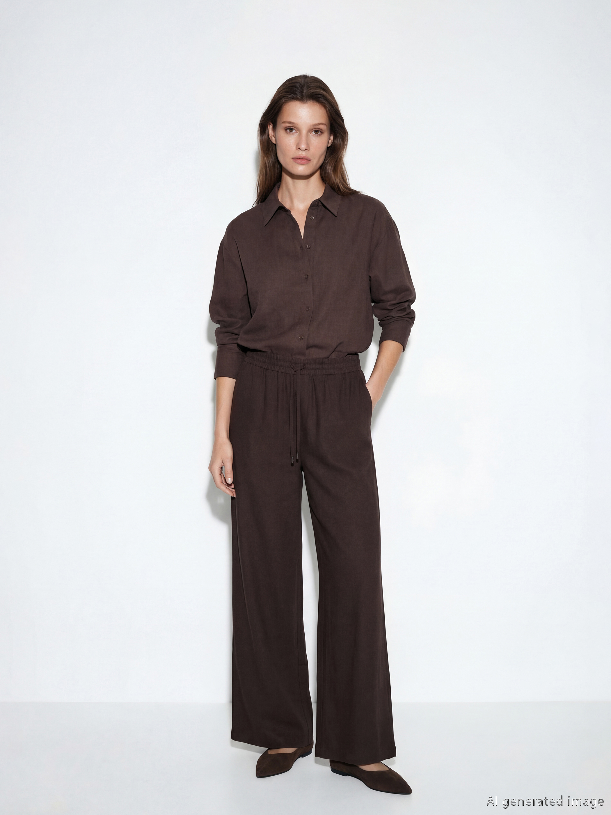 LCW Modest Beli Lastikli Geniş Paça Kadın Pantolon - S6GO77Z8-D7V