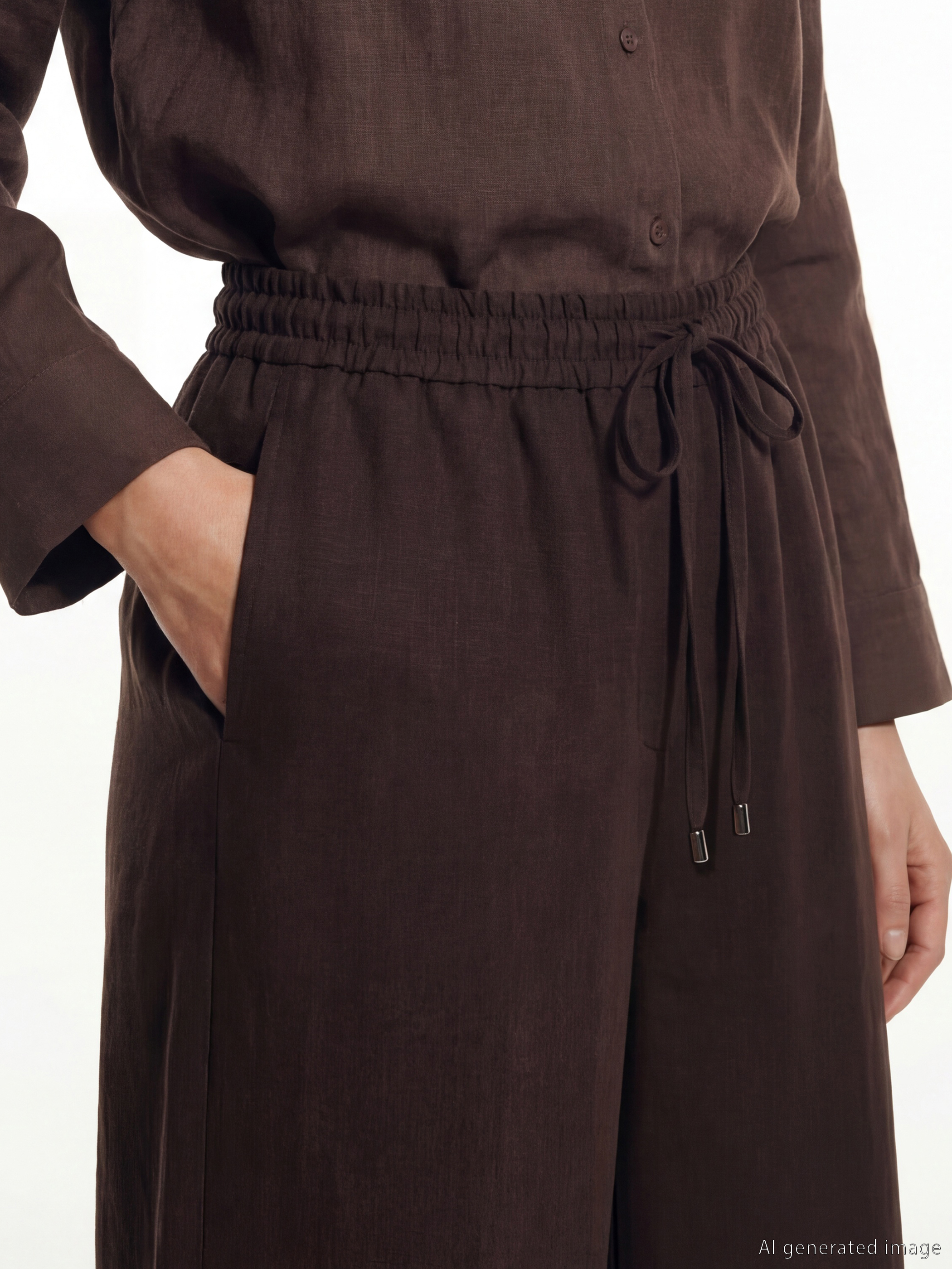 Woman BROWN Trousers-2