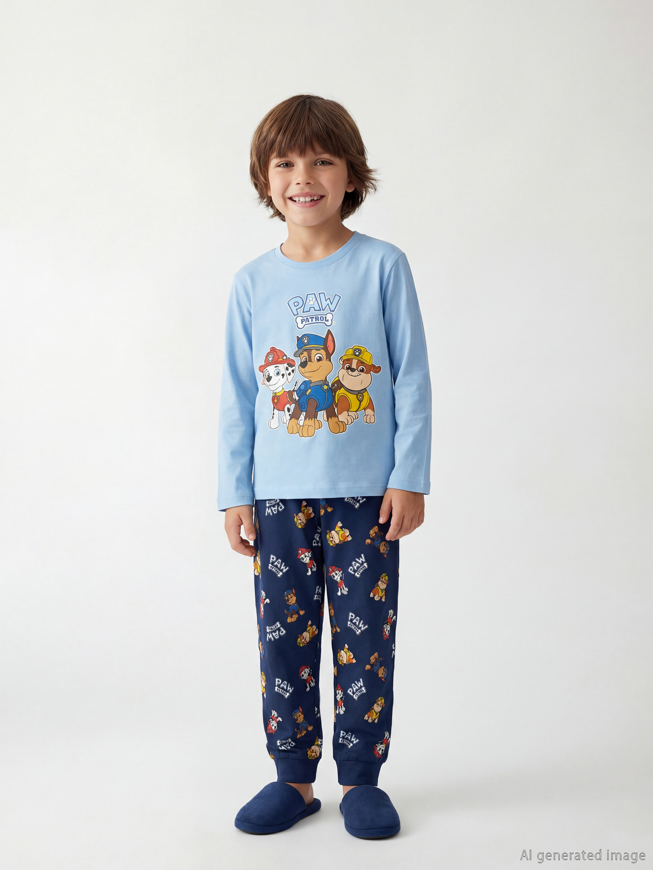 LCW Kids Bisiklet Yaka Paw Patrol Erkek Çocuk Pijama Takımı - S6GO82Z1-JUL