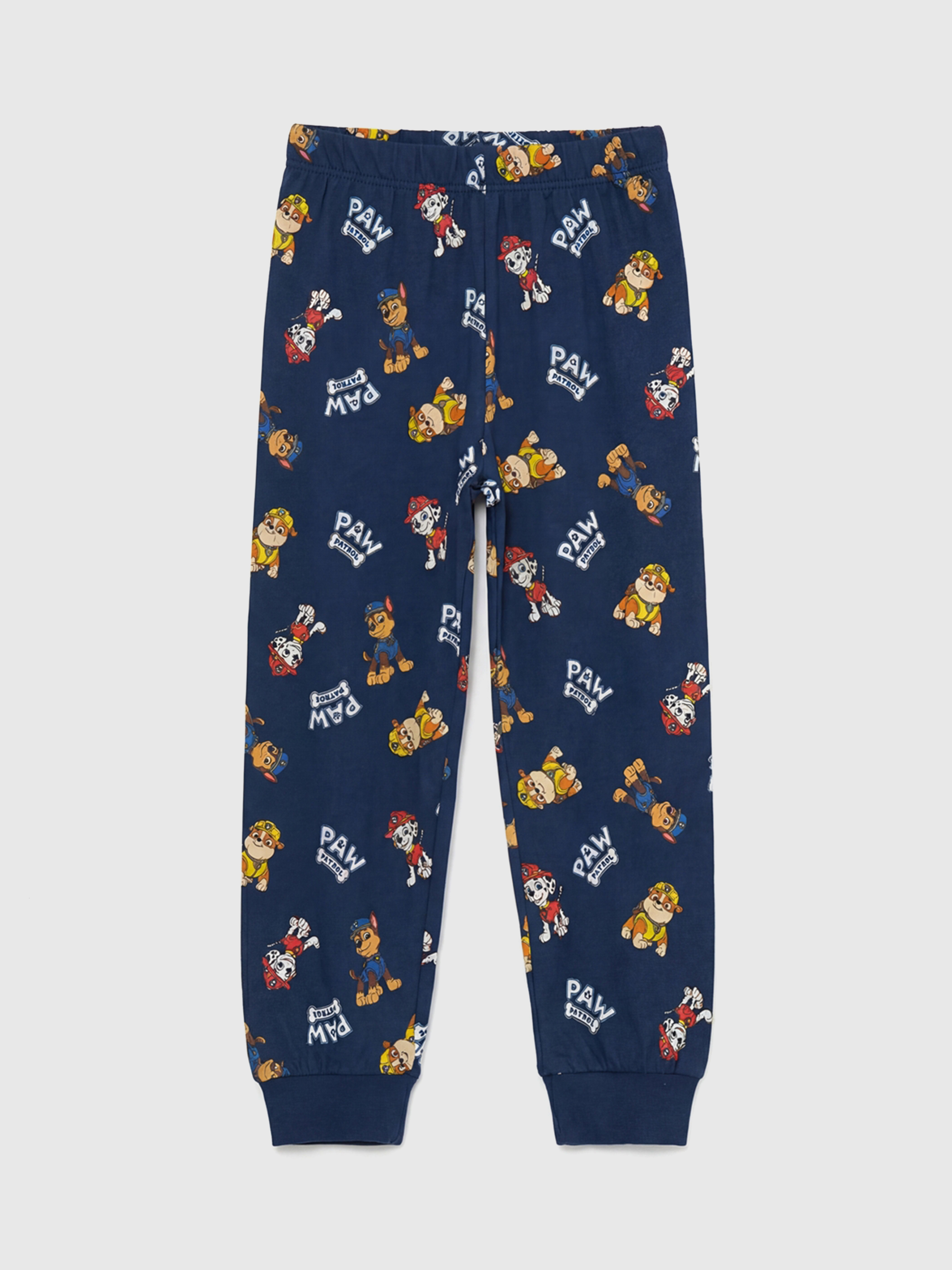 Mavi Bisiklet Yaka Paw Patrol Erkek Çocuk Pijama Takımı-3