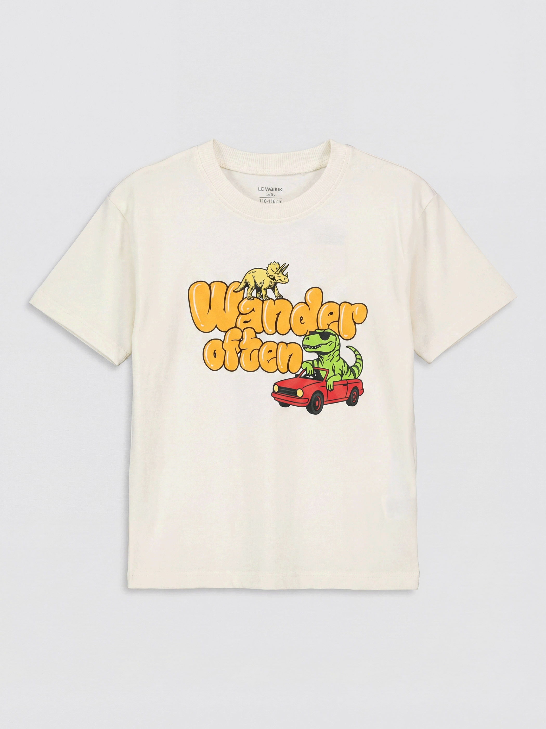 LCW Kids Bisiklet Yaka Baskılı Erkek Çocuk Tişört