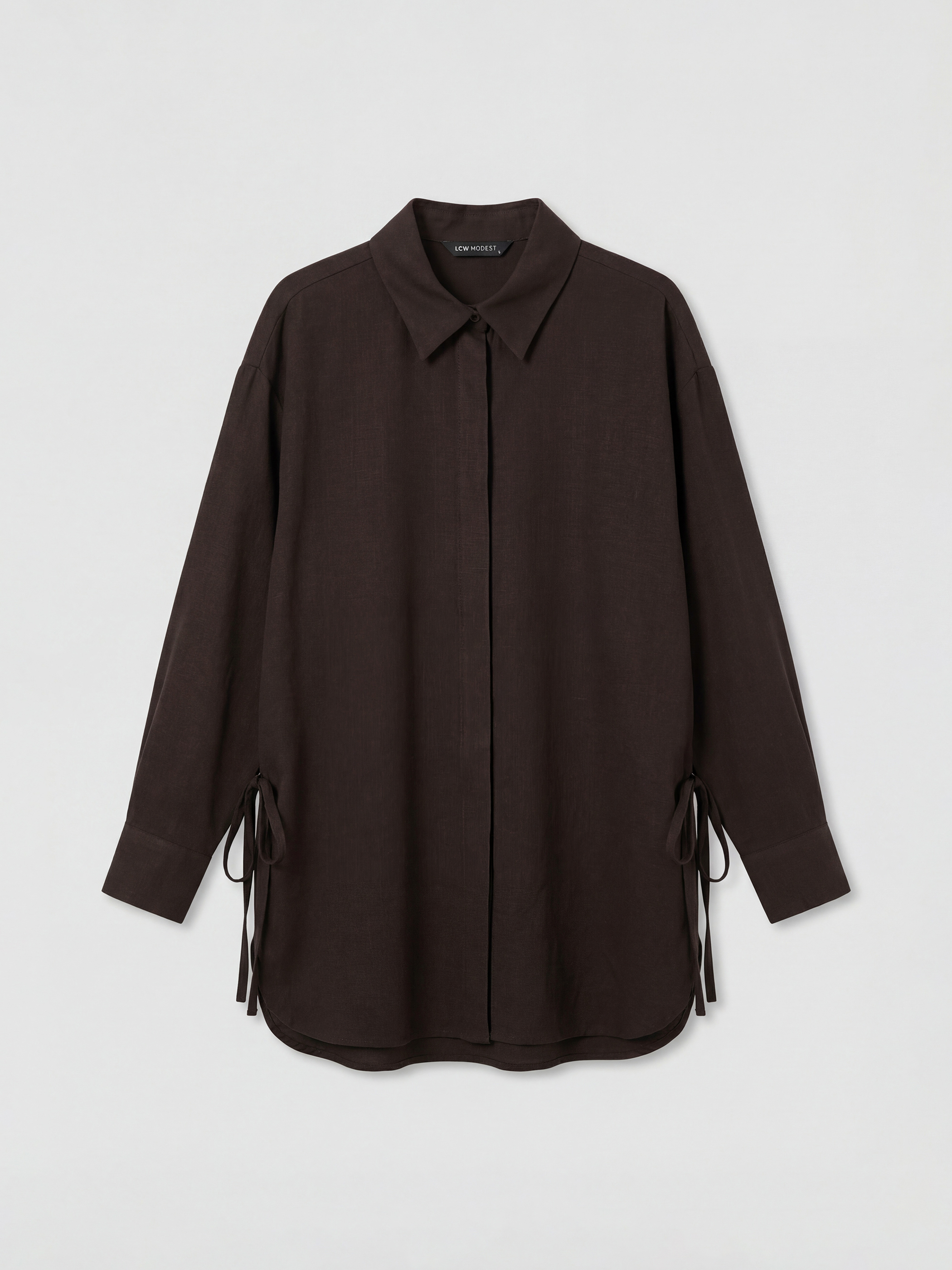 Women's Shirt Tunic with Tie Detail-4