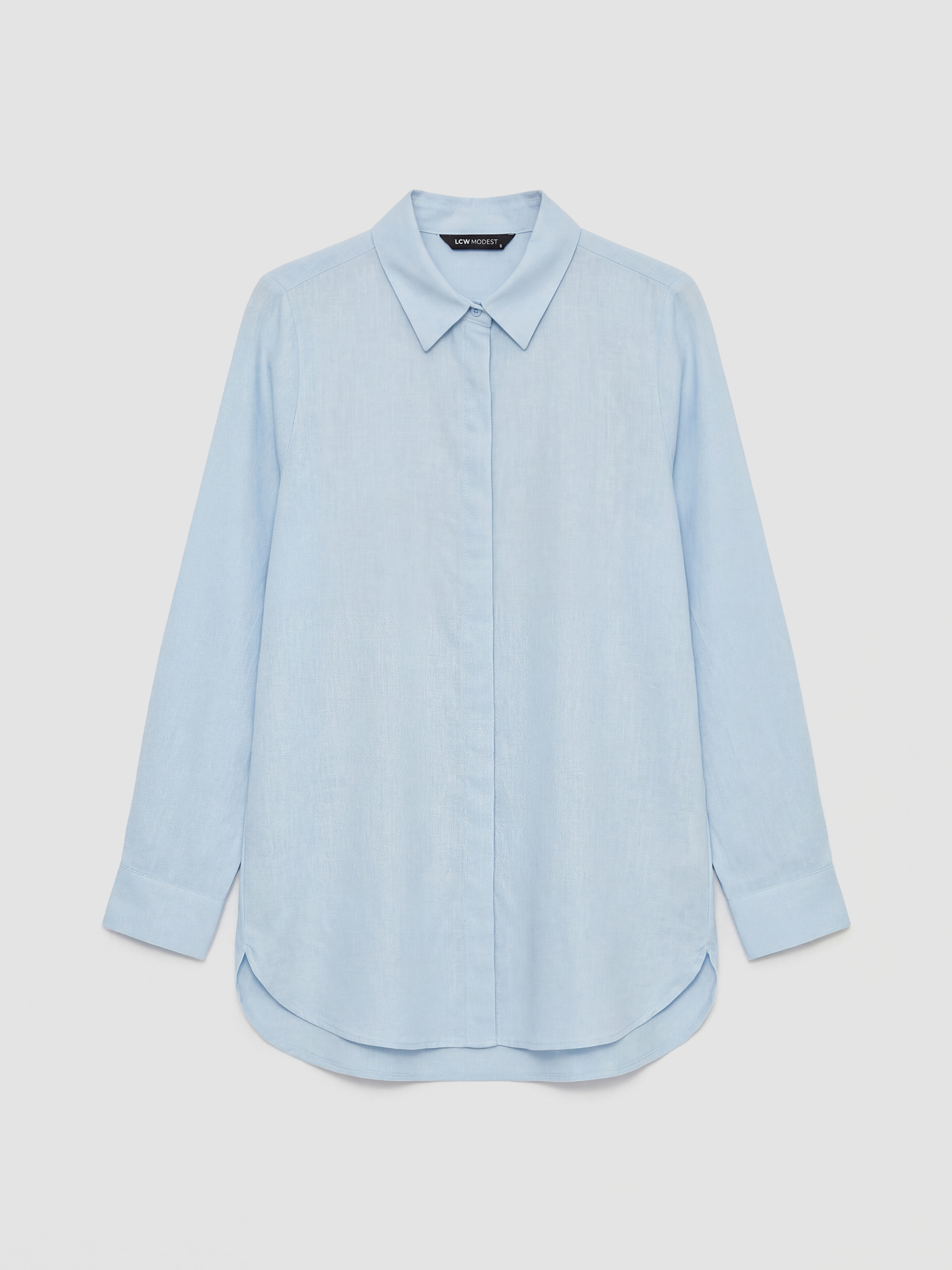 Mavi Dokulu Kadın Gömlek Tunik-4