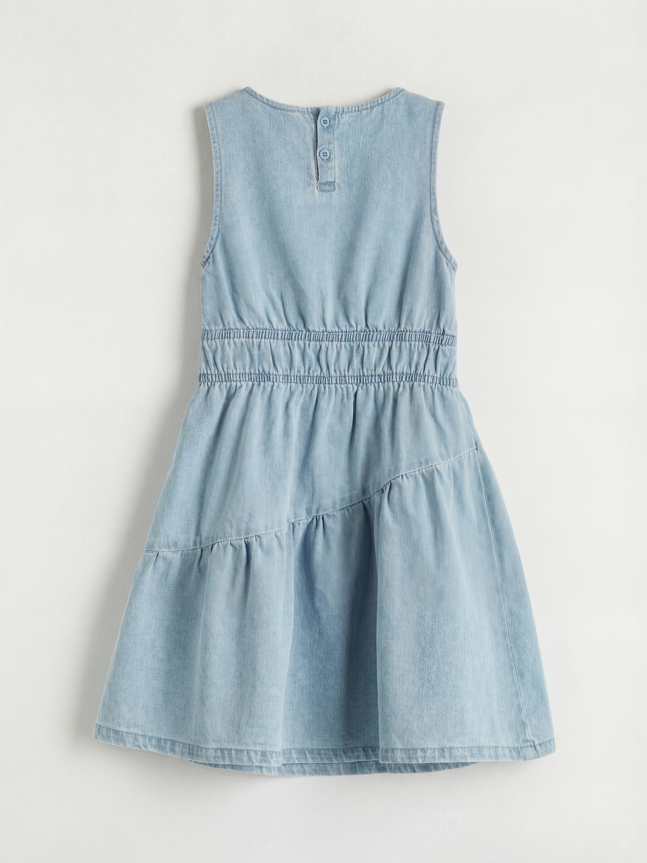 Mädchen Jeanskleid mit Rundhalsausschnitt-1