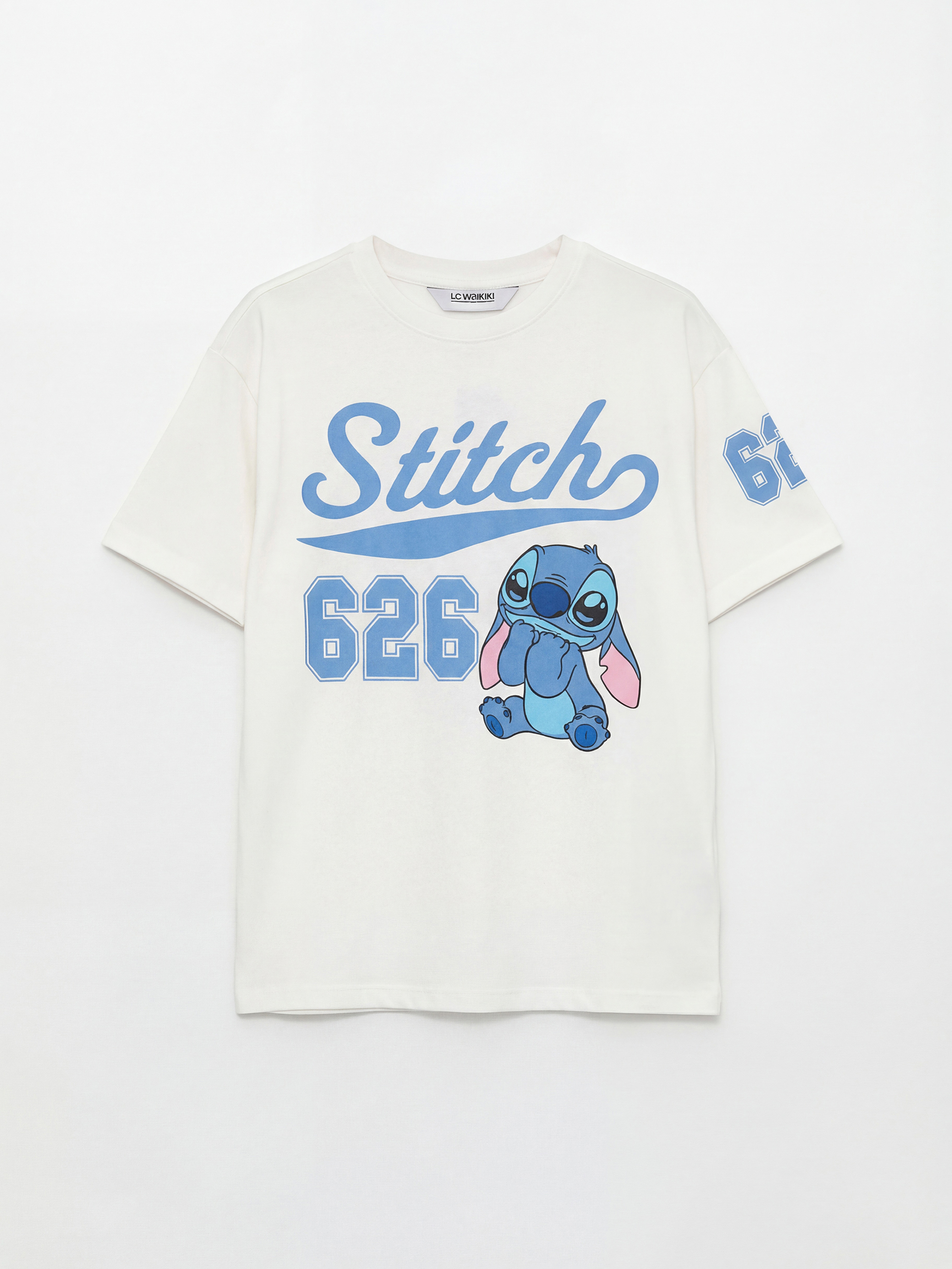 LCW Kids Stitch Baskılı Kız Çocuk Tişört