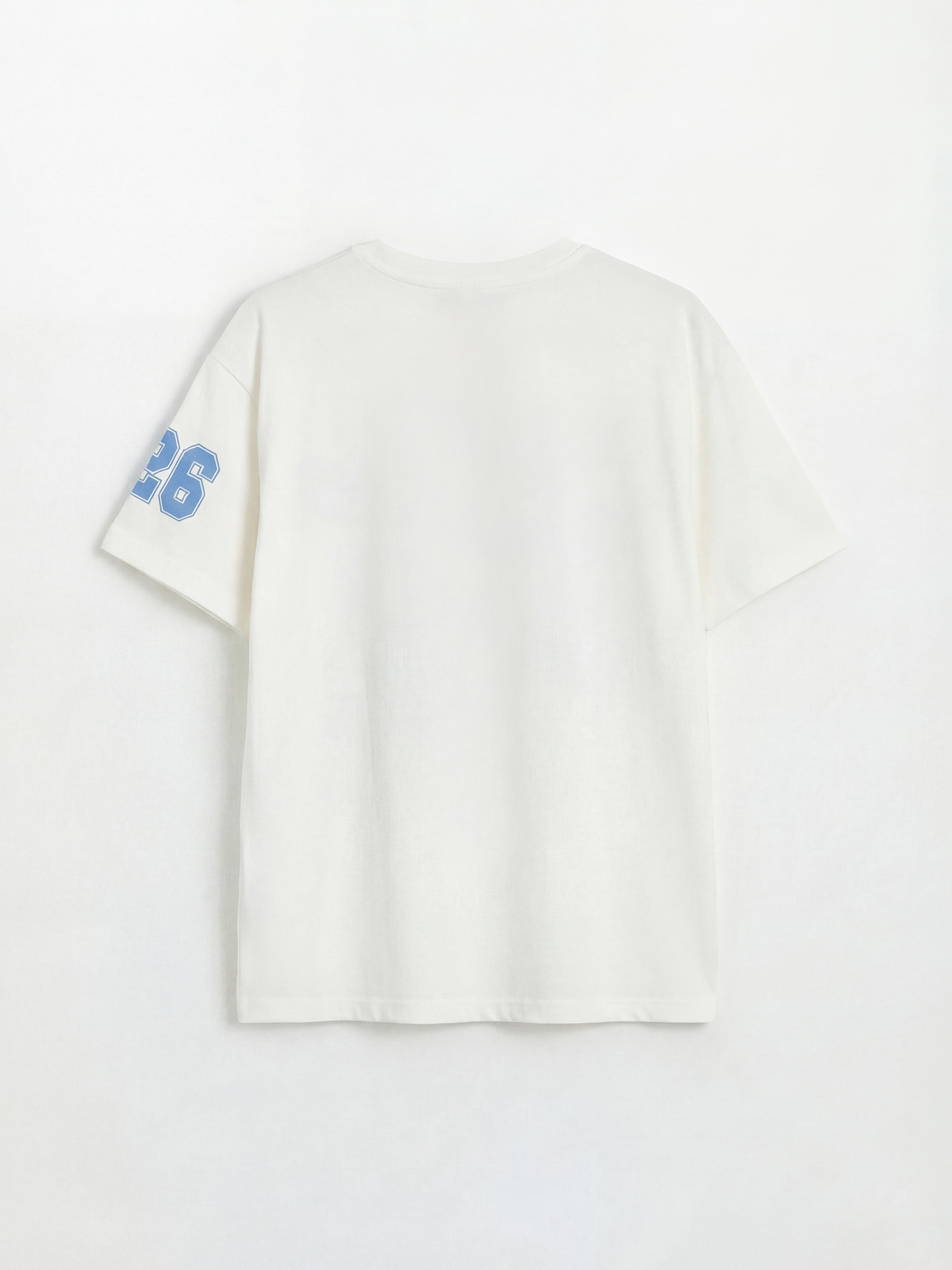 Beyaz Stitch Baskılı Kız Çocuk Tişört-1