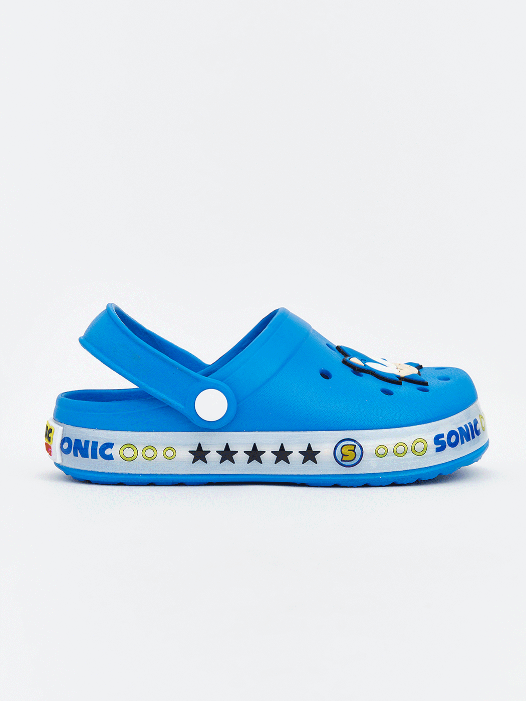 Mavi Sonic Baskılı Erkek Bebek Plaj Sandaleti-1