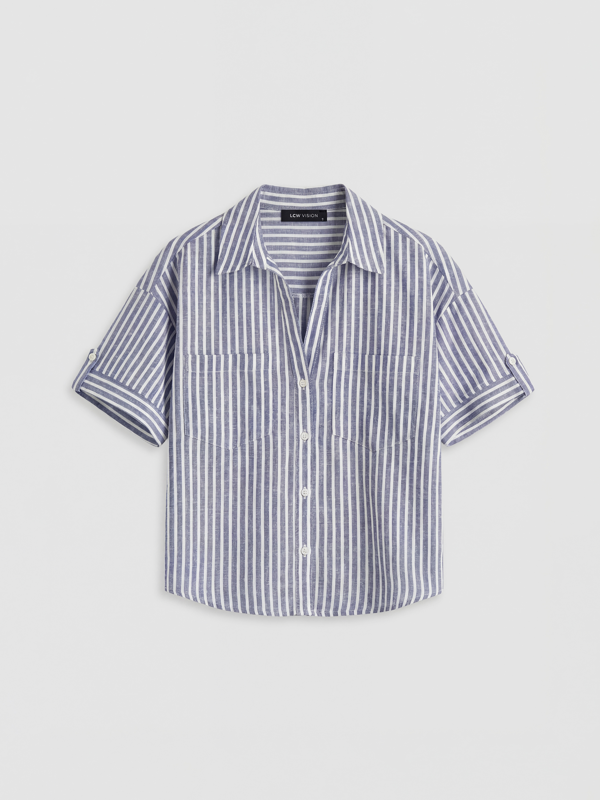 Çizgili Oversize Kadın Gömlek-4