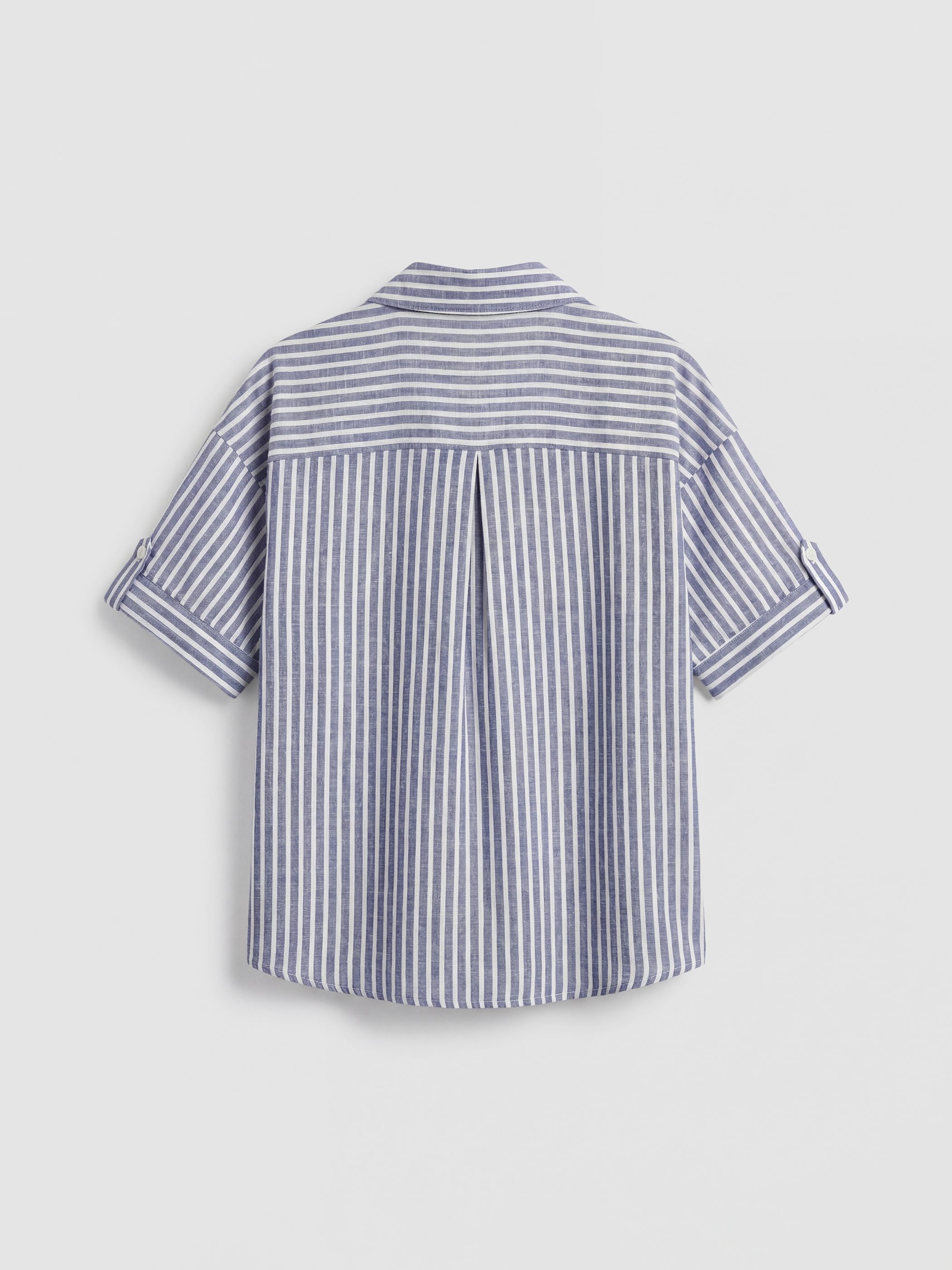 Çizgili Oversize Kadın Gömlek-5