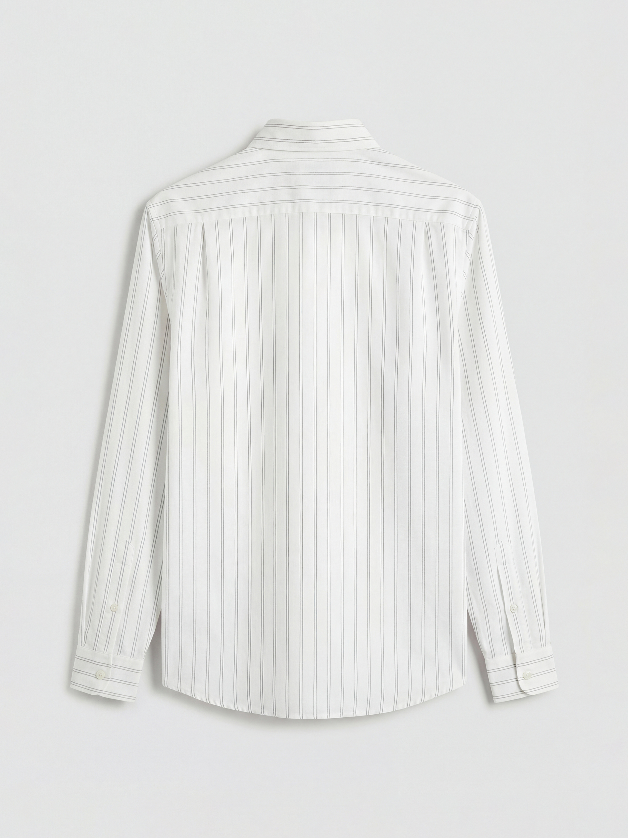 Ekru Regular Fit Çizgili Erkek Gömlek-5