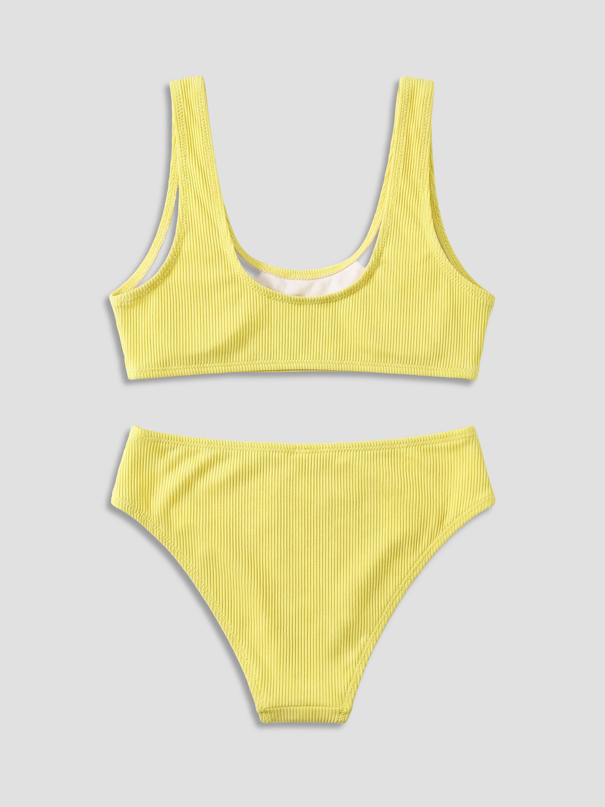 Sarı Fitilli Kız Çocuk Bikini-1