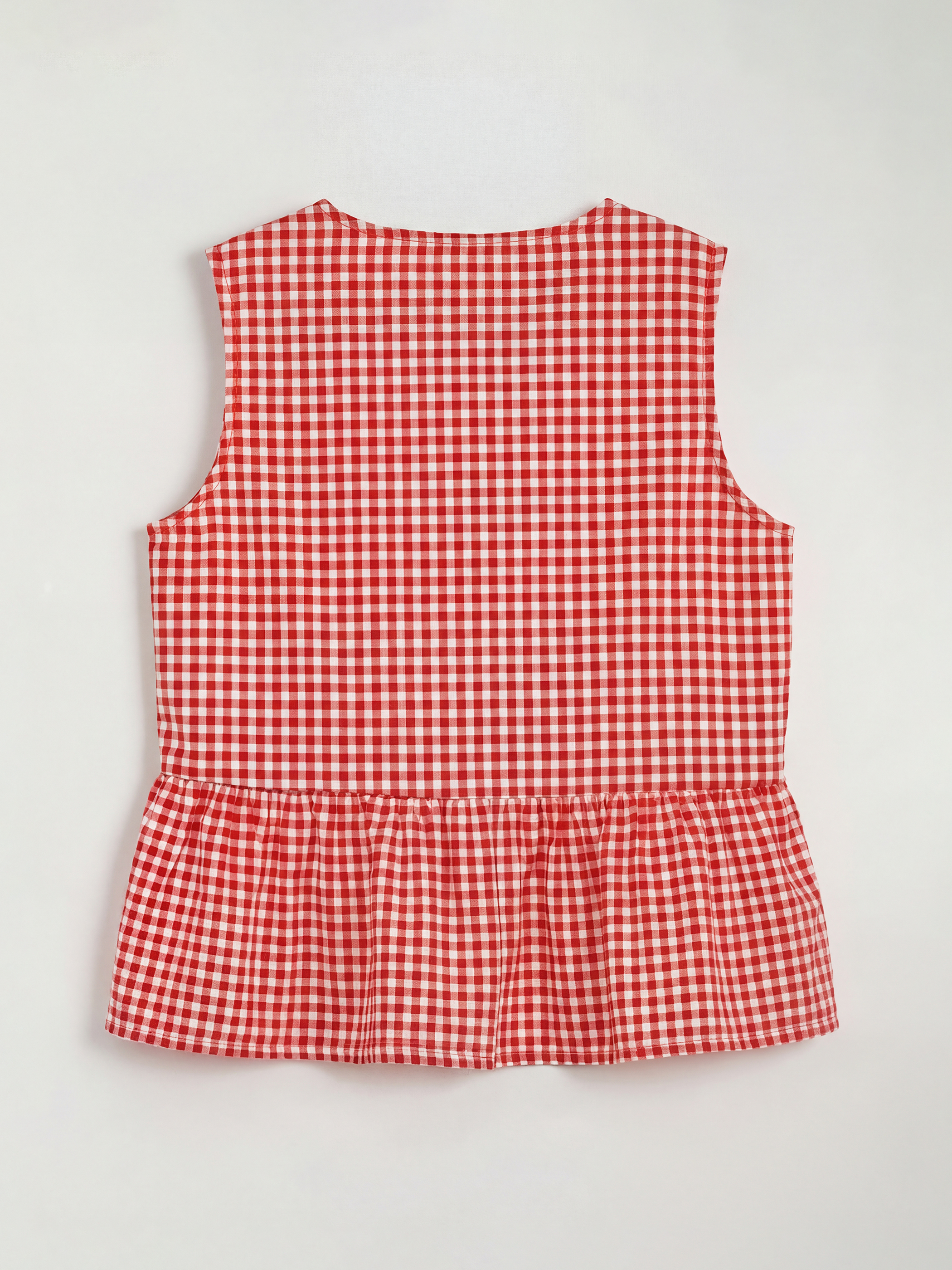 Bow-Detailed Plaid Girls' Shirt-1