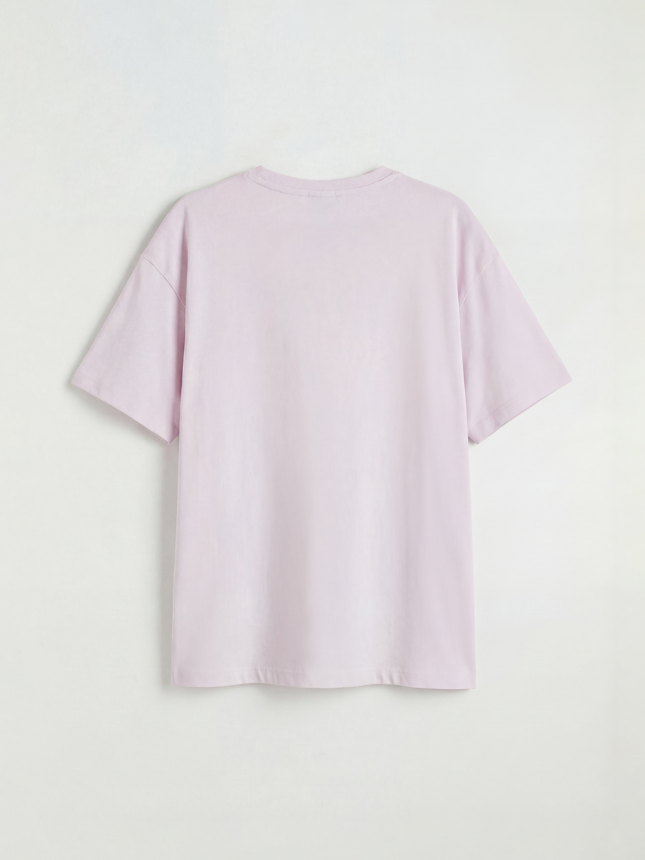 Lila Bisiklet Yaka Fiyonk Nakışlı Kız Çocuk Tişört-1