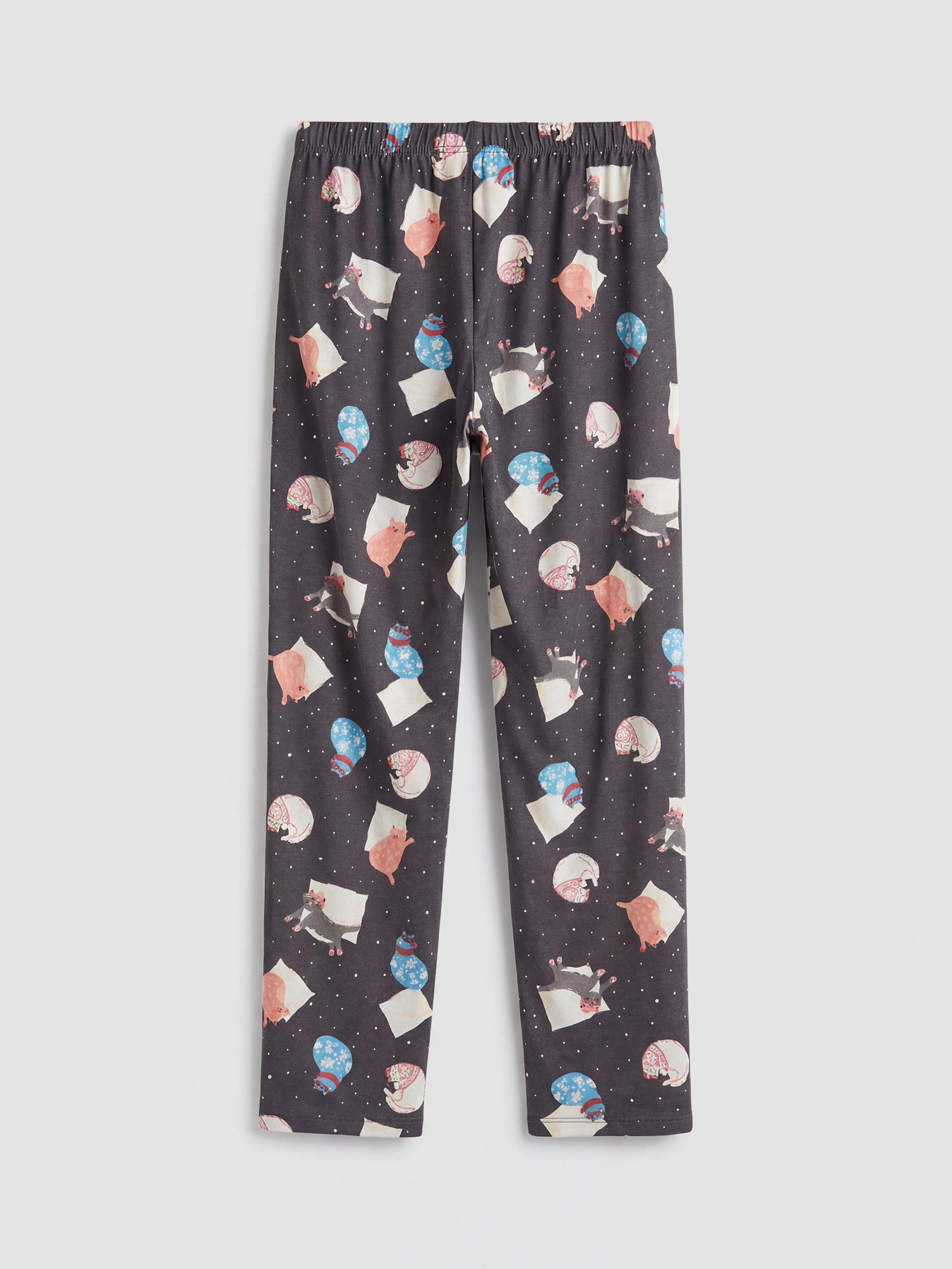 Комплект пижами с кръгло деколте и отпечатано за жена-8