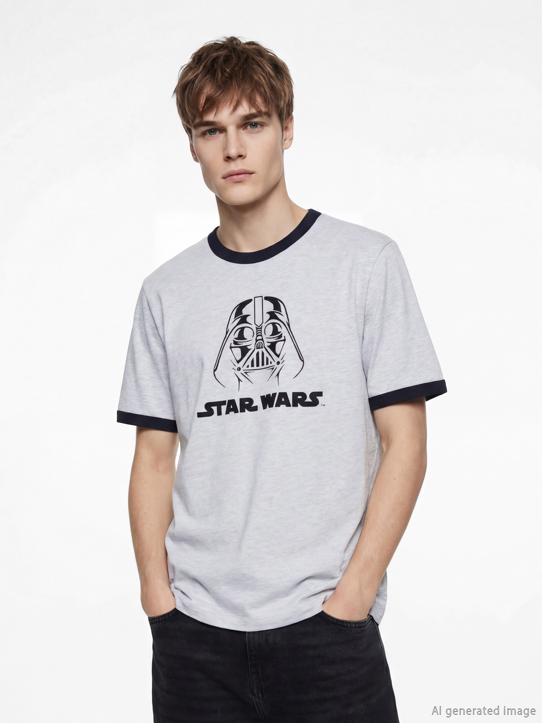 XSIDE Bisiklet Yaka Star Wars Baskılı Erkek Tişört - S6H810Z8-LAL