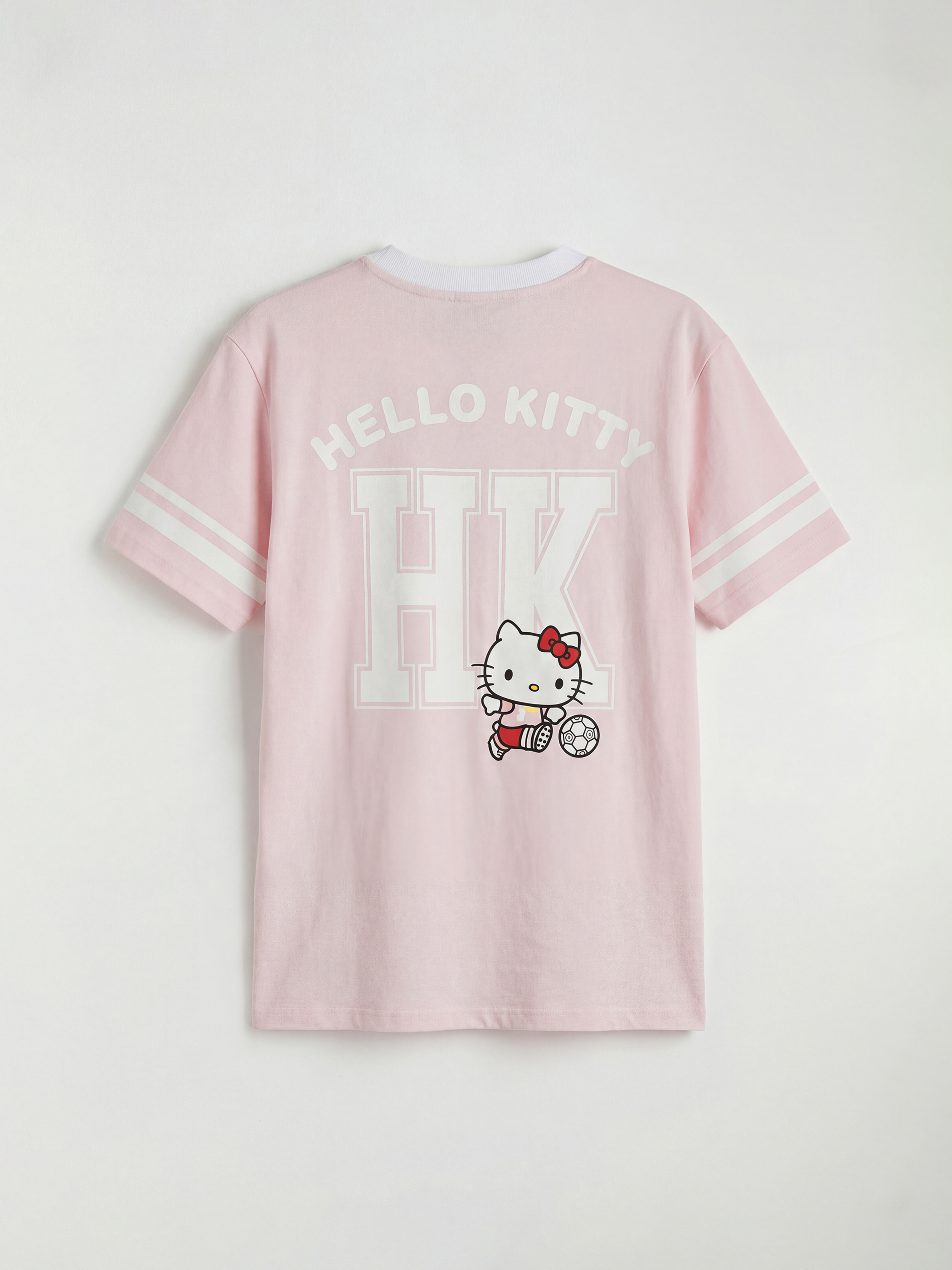 V Neck Hello Kitty Oversize Printed Women's T-Shirt-6
