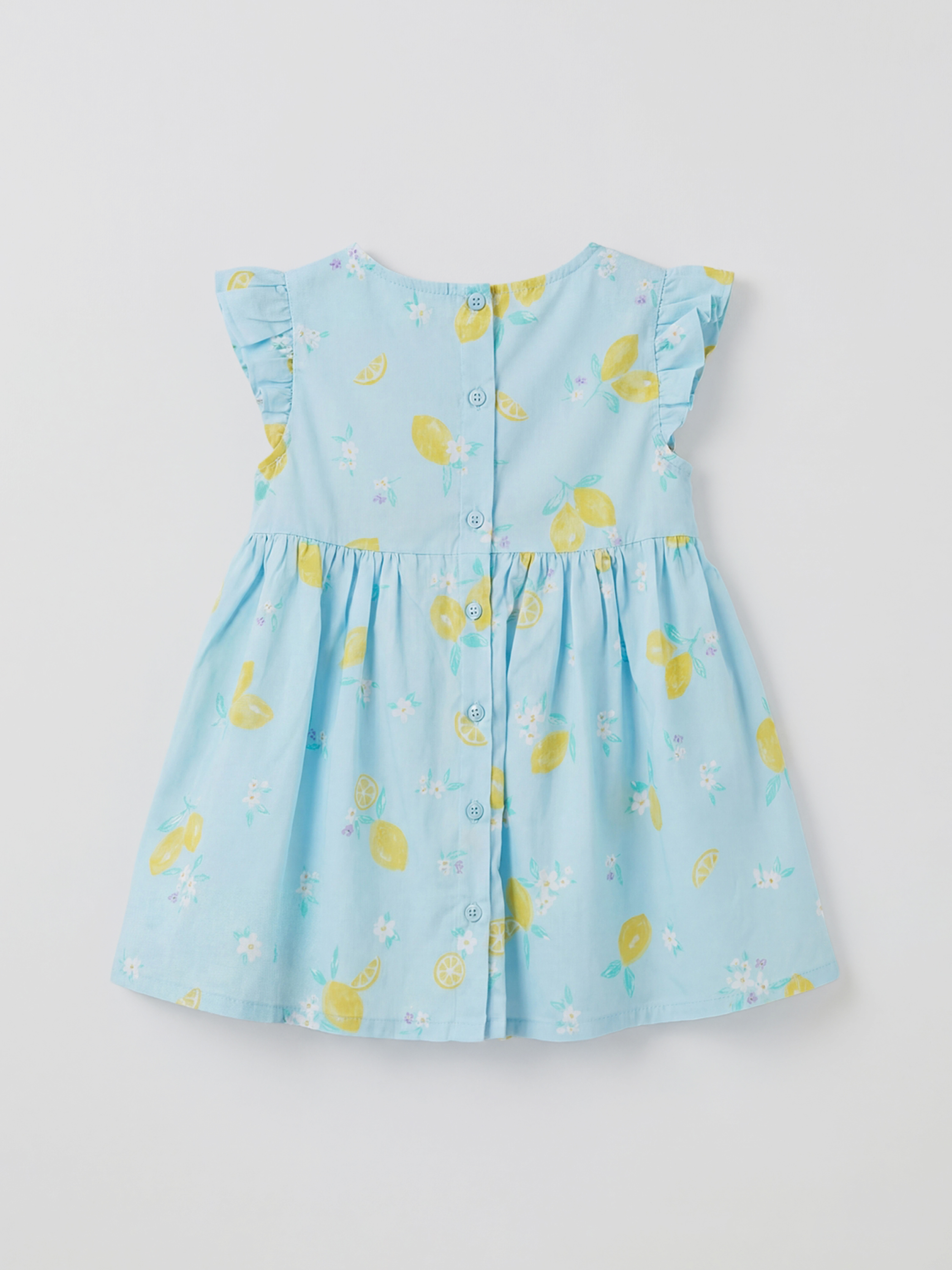 Lemon Ruffle Detail Girl's Dress-1