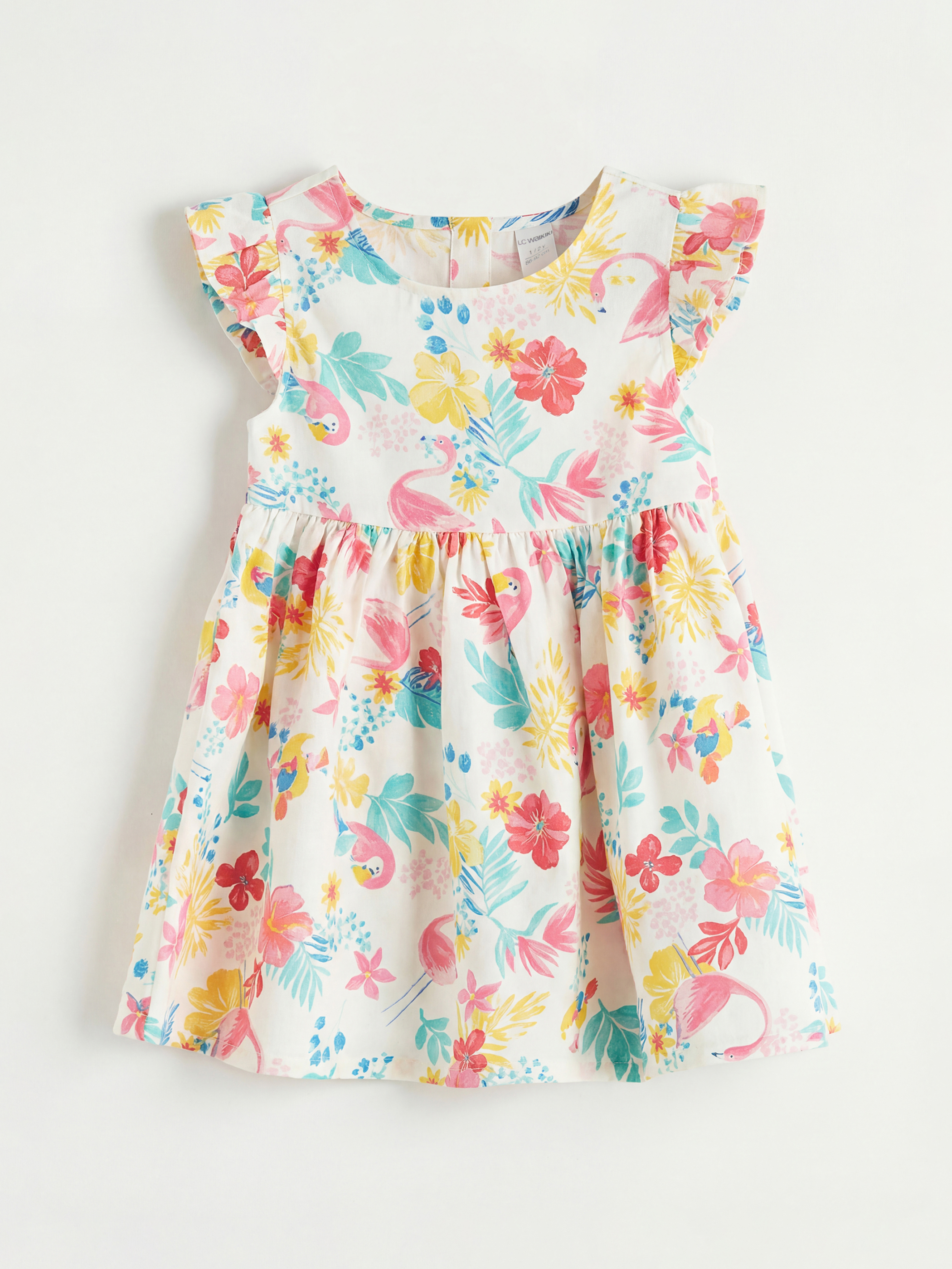 LCW Kids Floral Ruffle Detail Girl's Dress - S6H899Z1-SWD
