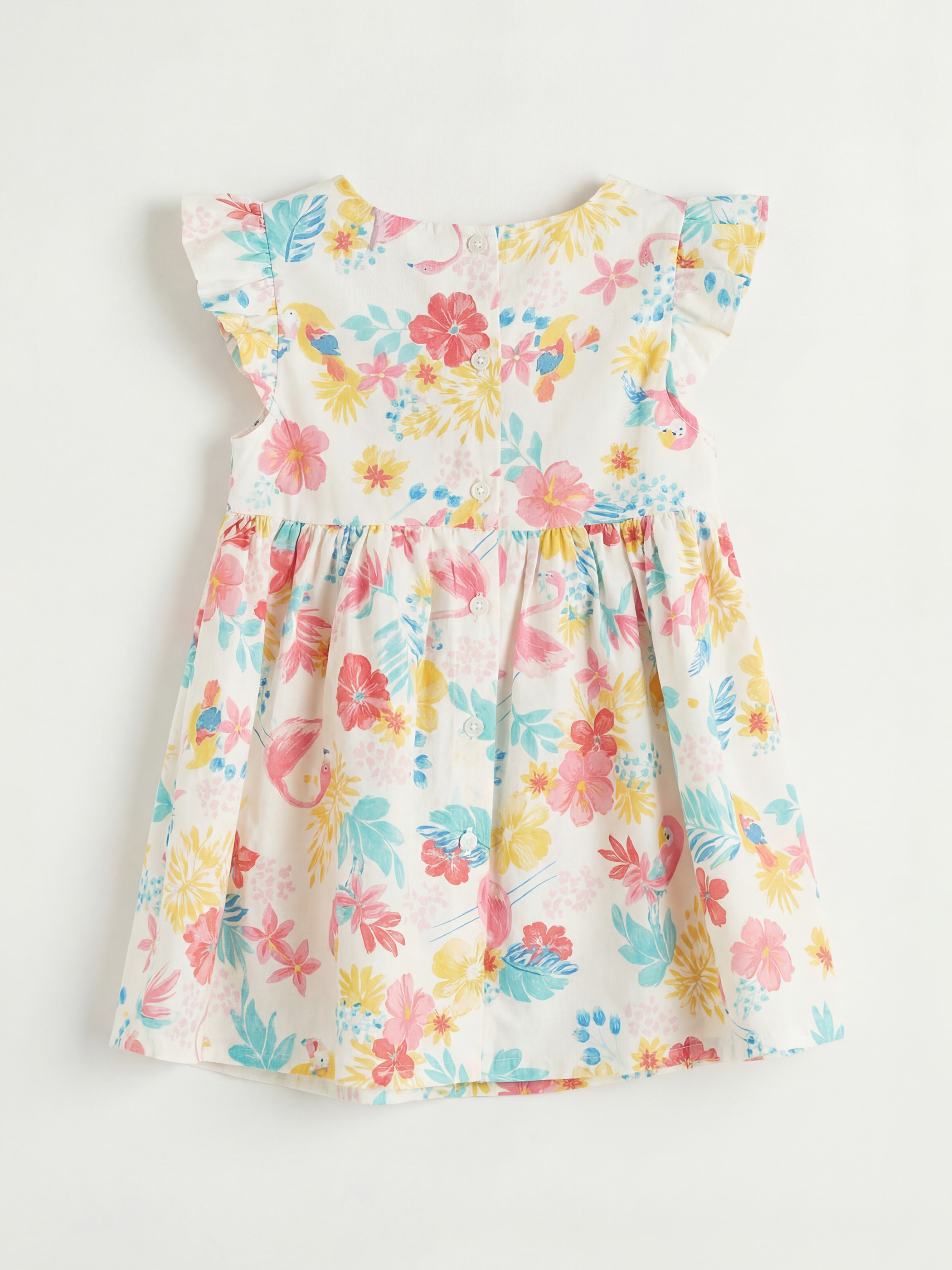 Floral Ruffle Detail Girl's Dress-1