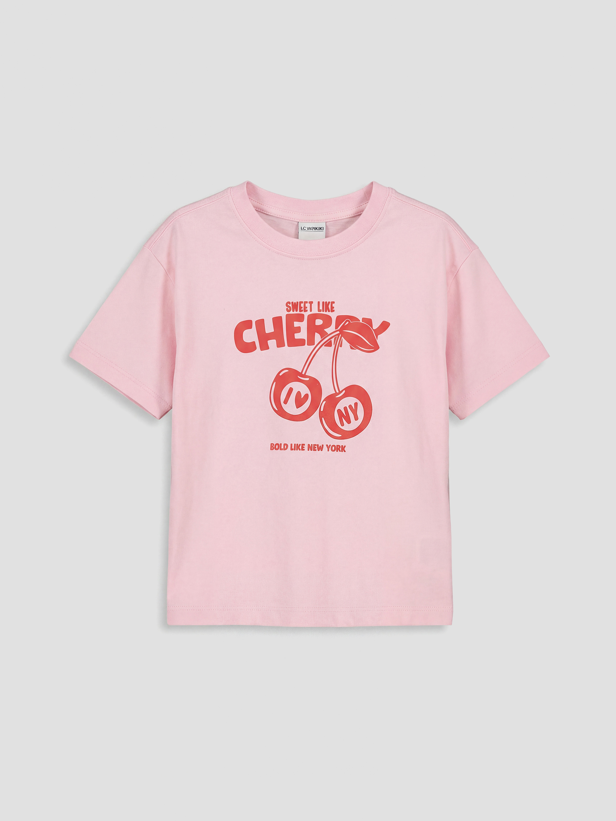 LCW Kids Crew Neck Printed Girls' T-Shirt