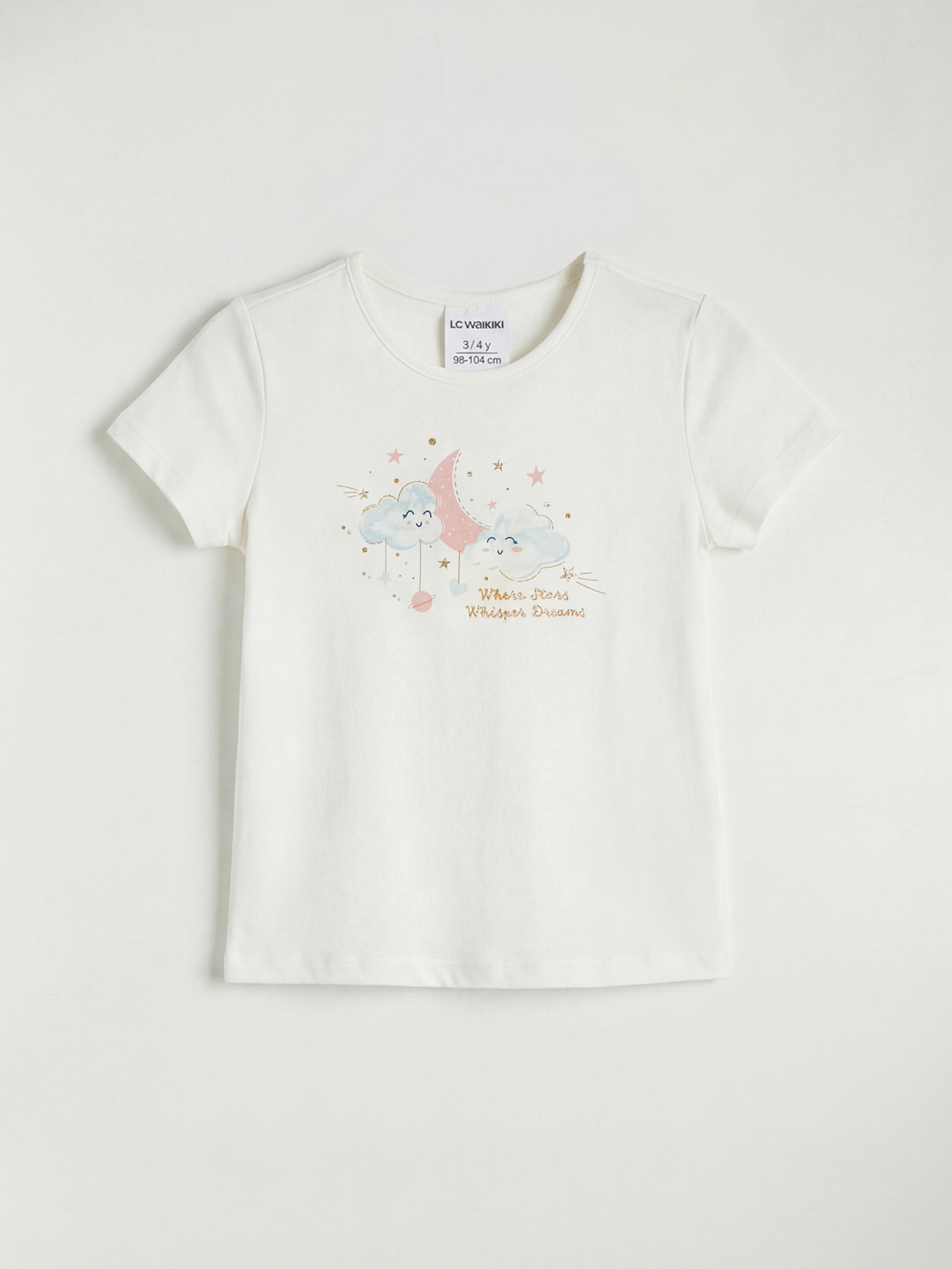 SVETLO BEŽ Kratka pidžama komplet Devojka-1