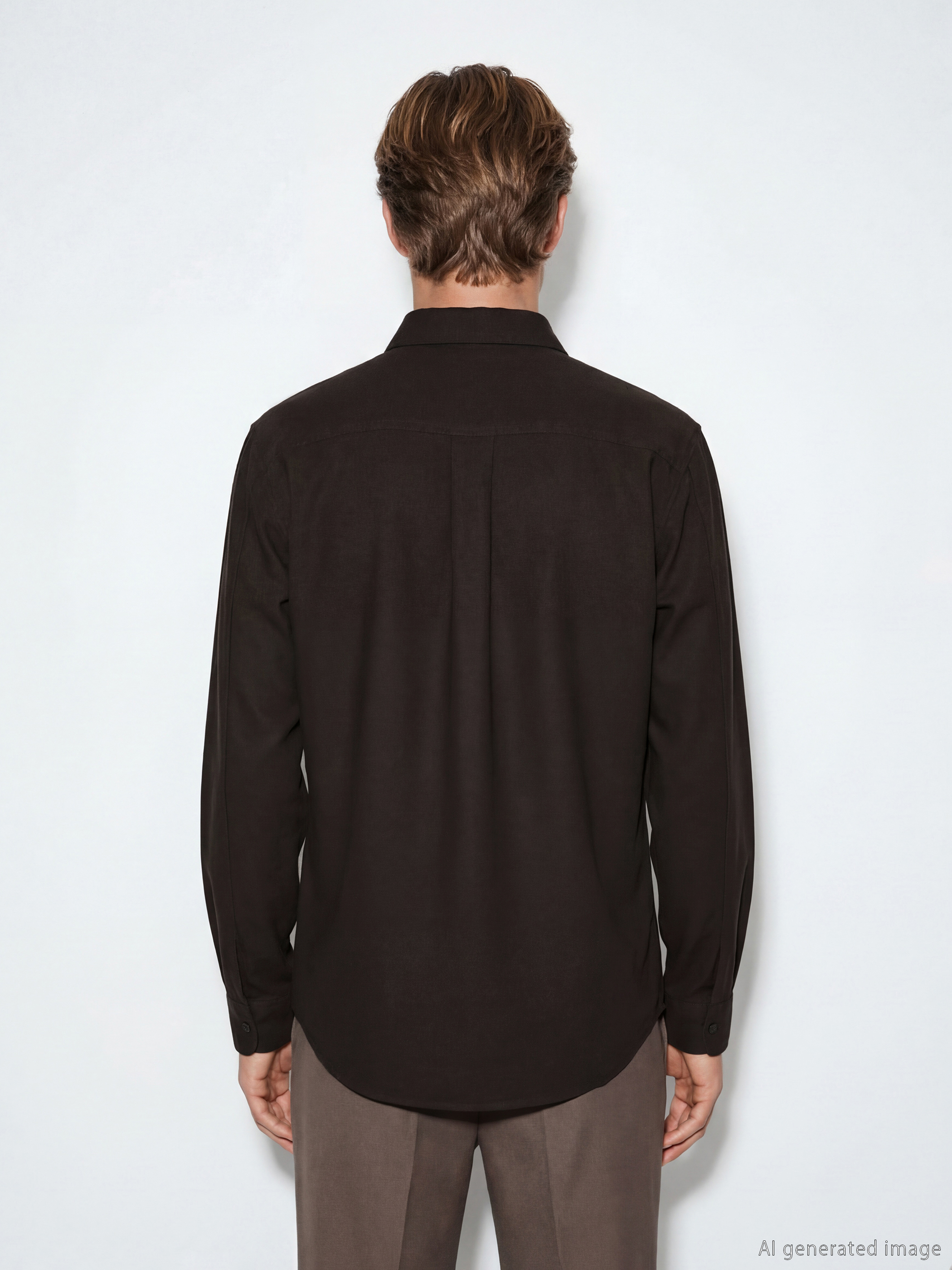 Kahverengi Regular Fit Erkek Gömlek-3