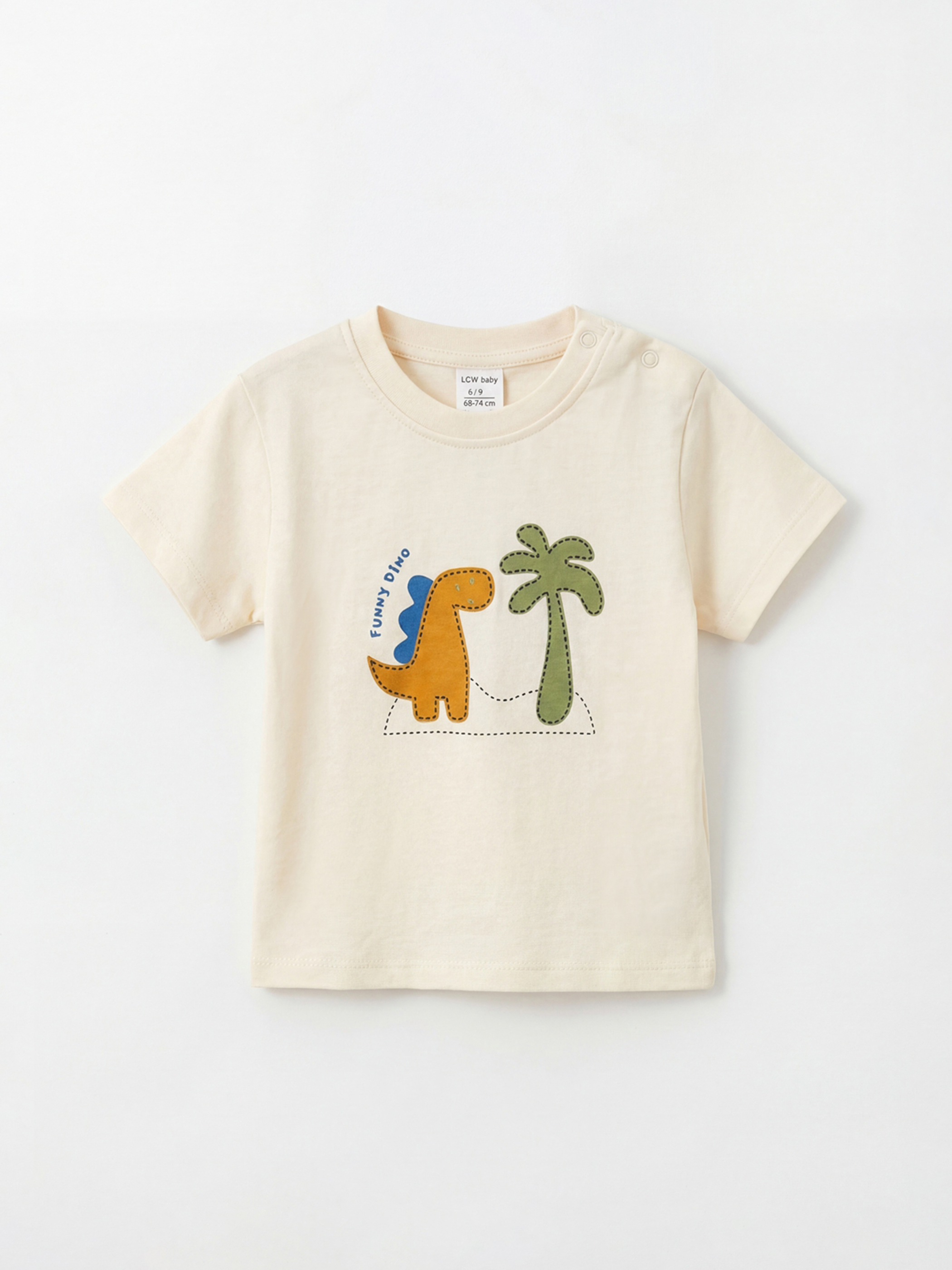 طقم تيشيرت وشورت للأولاد الصغيرين بطبعة ديناصورات-1