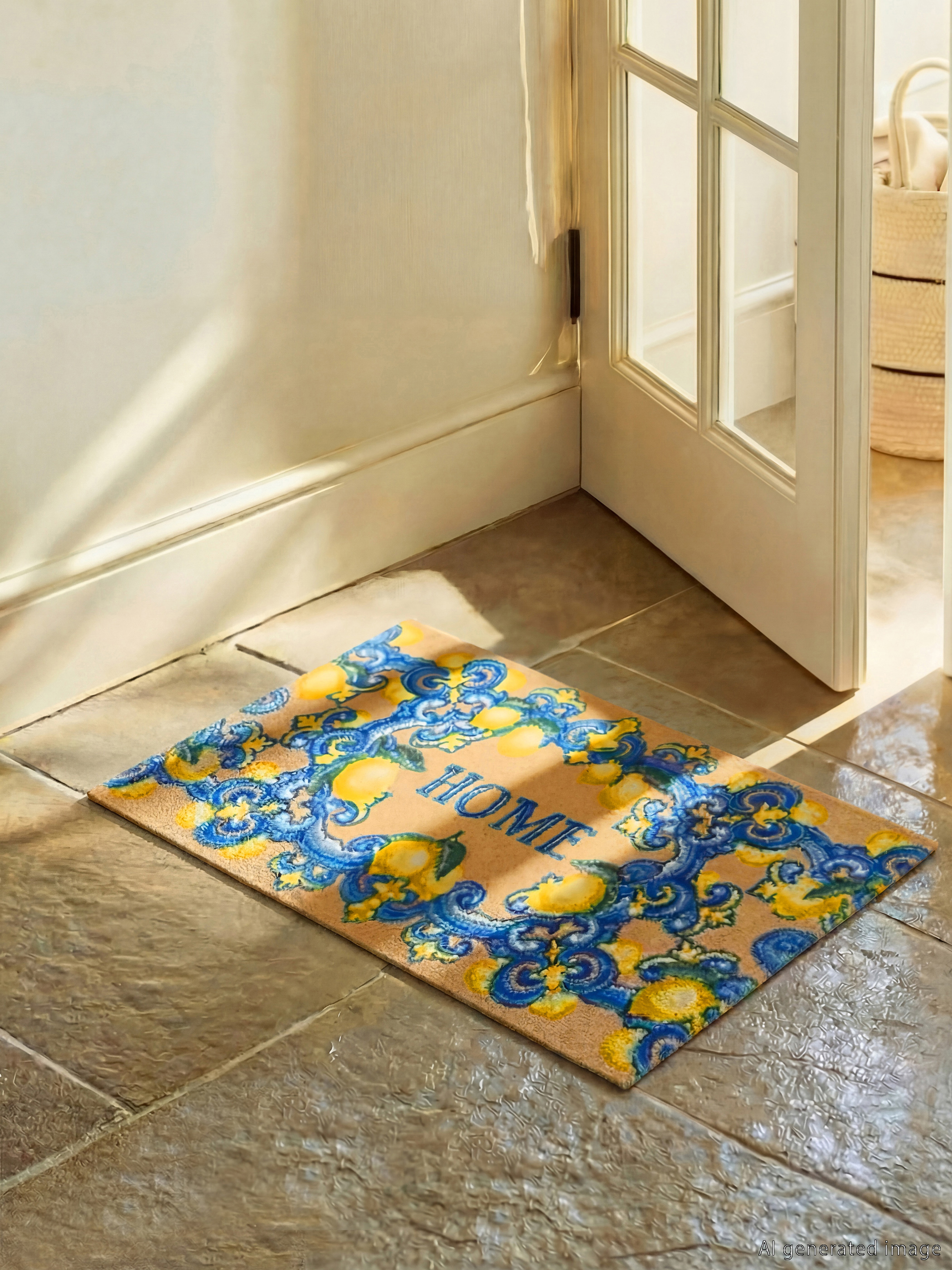 Karışık Home Baskılı Kapı Önü Paspası  45x75 cm-1