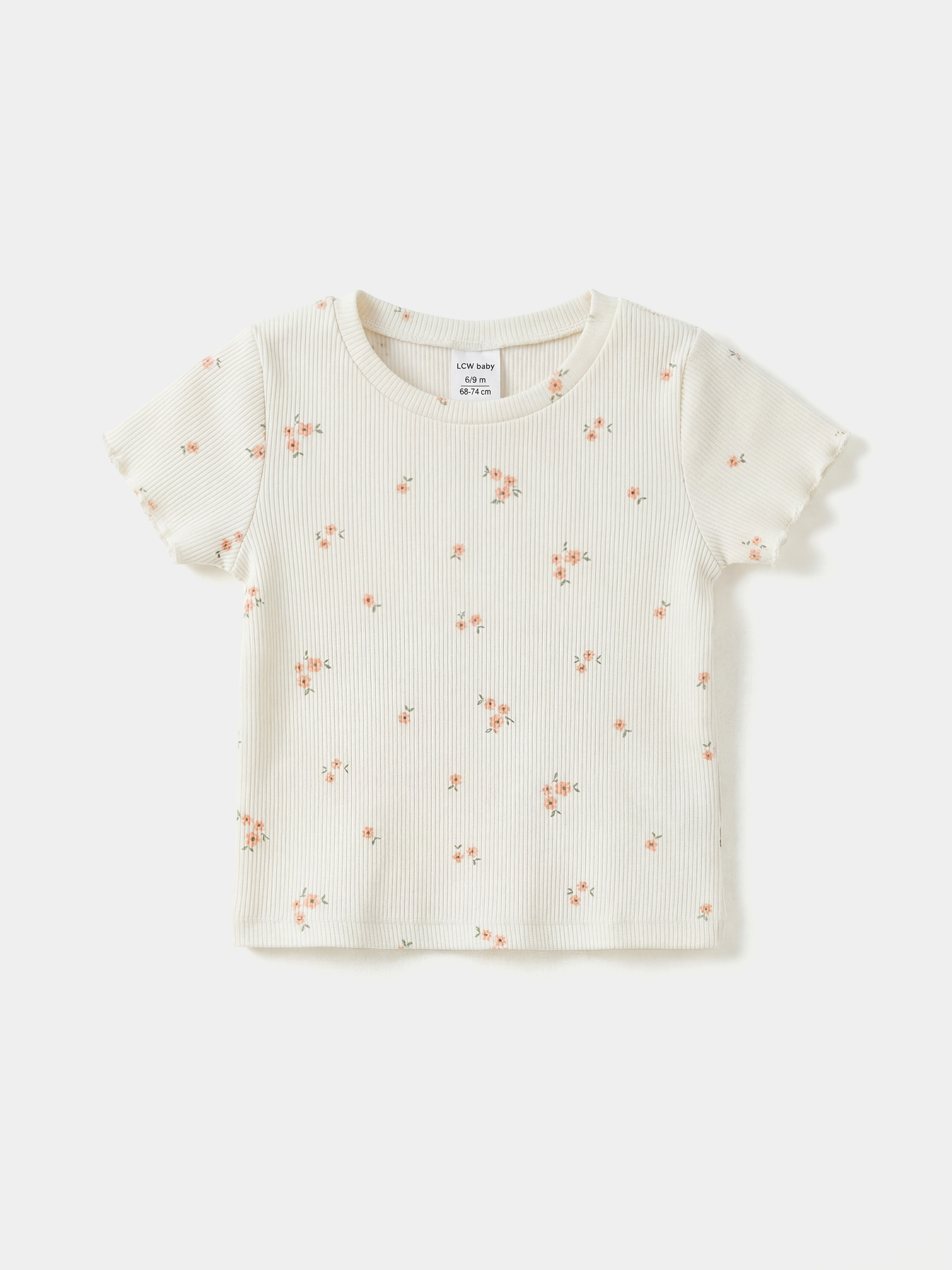 Floral-Print Crew Neck Baby Girl Blouse and Leggings Set-1