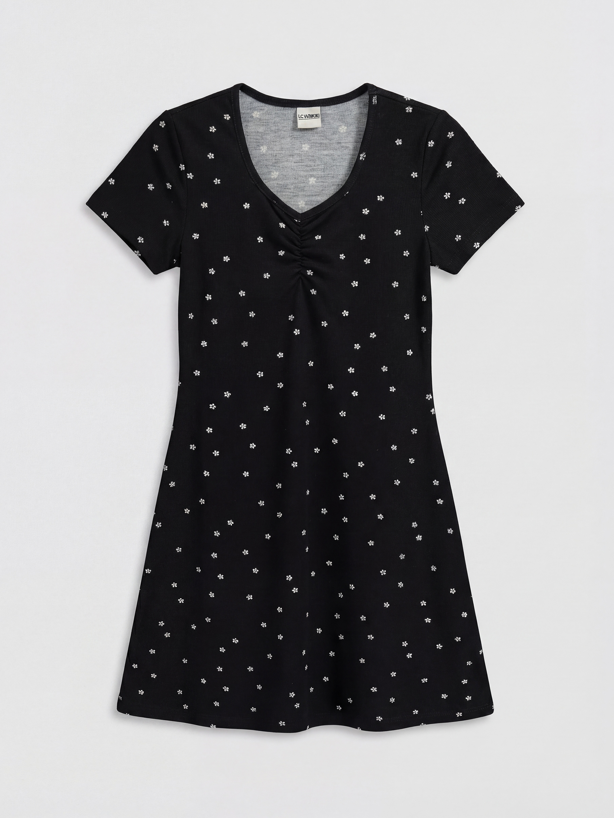 LCW Kids V Neck Floral Girls' Dress - S6HK82Z4-LQJ