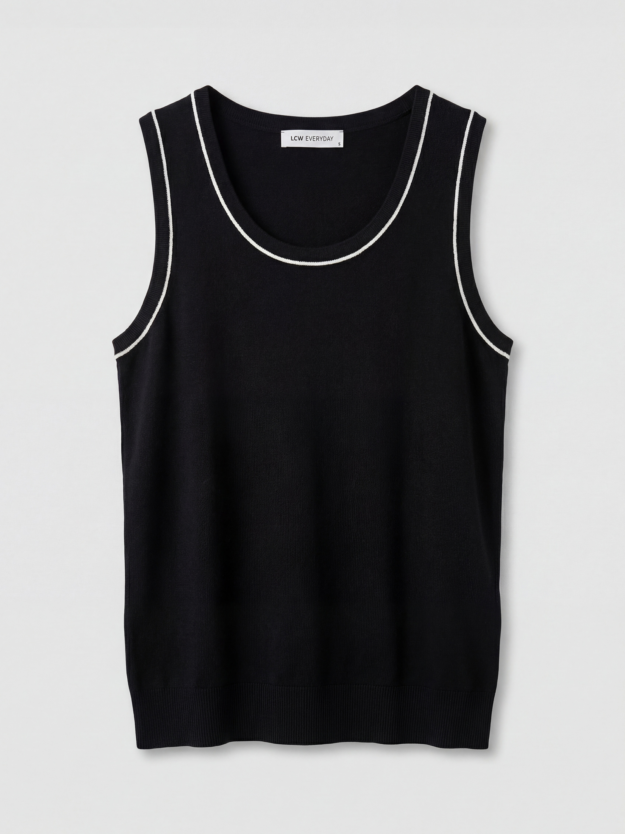 Siyah U Yaka Kadın Triko Kazak-4