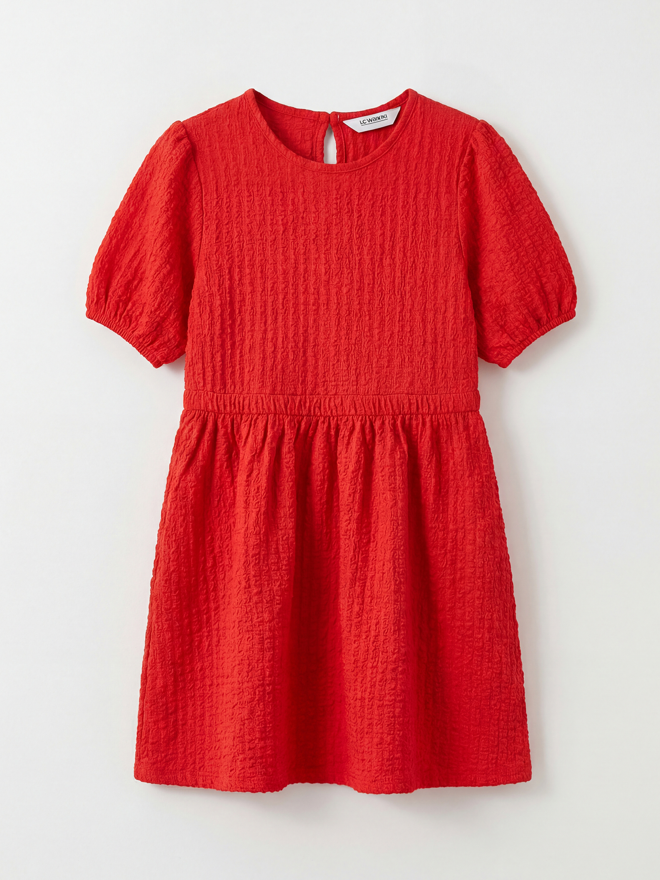 LCW Kids Crew Neck Short Sleeve Girls' Dress - S6HL39Z4-GXV